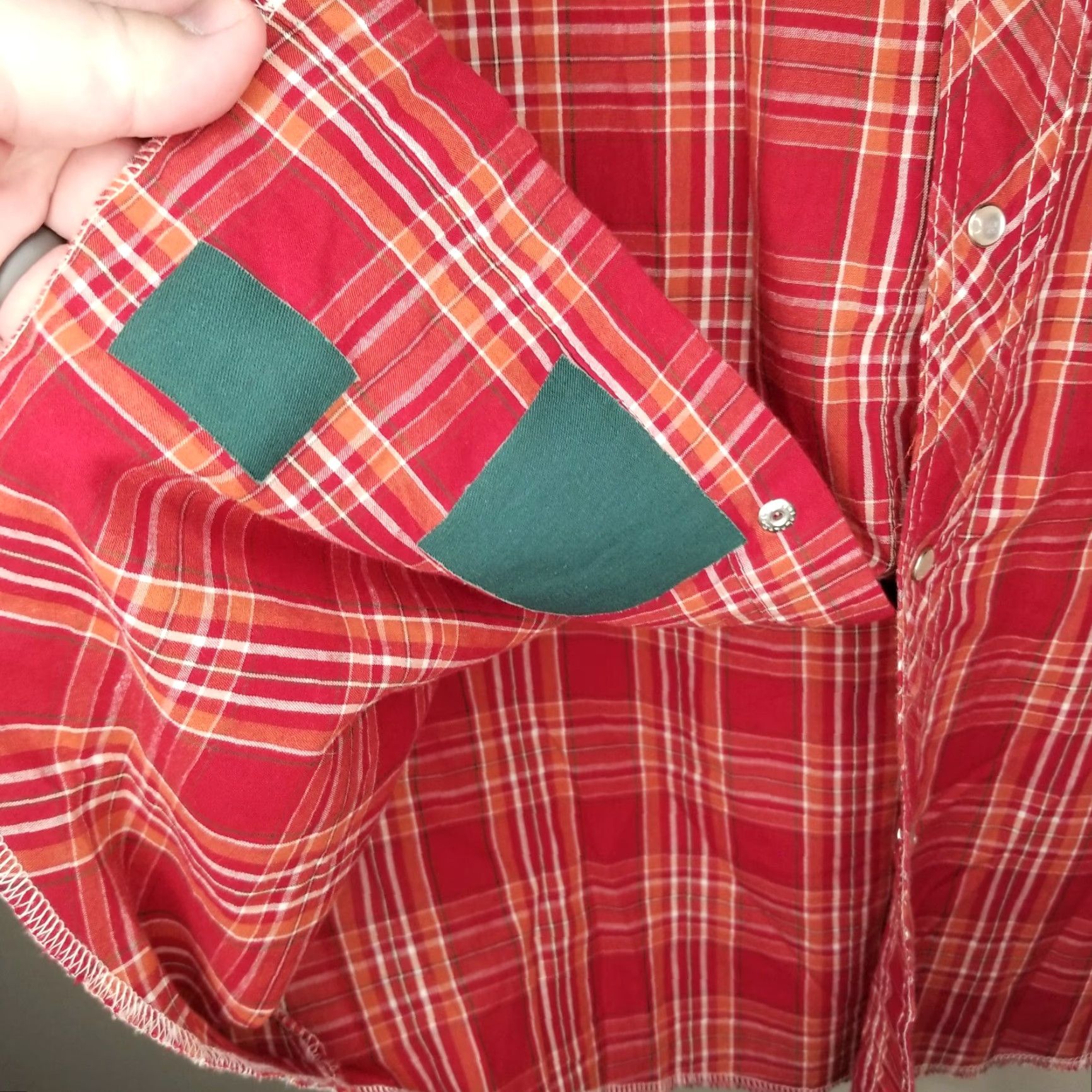 Wrangler VINTAGE Wrangler Western Shirt Red Orange Plaid Short Sleeve Button-Up Adult XL Mens Size US XL / EU 56 / 4 - 6 Thumbnail