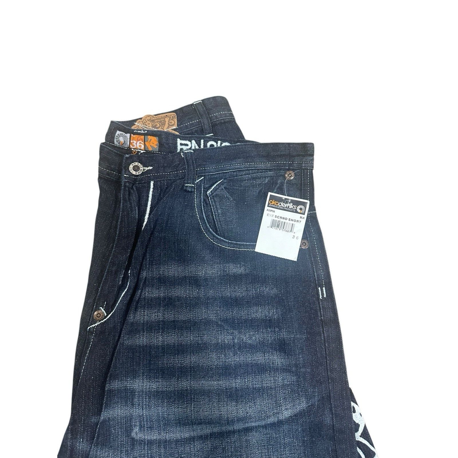 Akademiks Vintage Akademiks Jean Shorts Jorts Y2K Hip Hop Baggy Skater Size US 36 / EU 52 - 5 Thumbnail