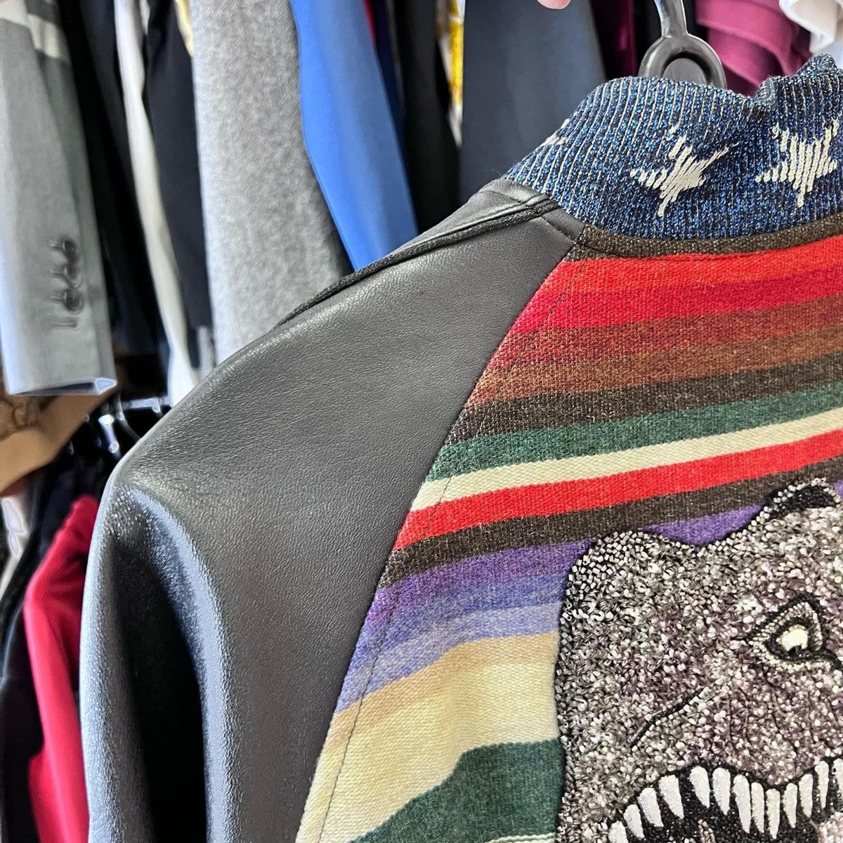 Saint Laurent Paris HEDI SLIMANE X SAINT LAURENT DINOSAUR BOMBER LEATHER JACKET Size XS / US 0-2 / IT 36-38 - 4 Thumbnail
