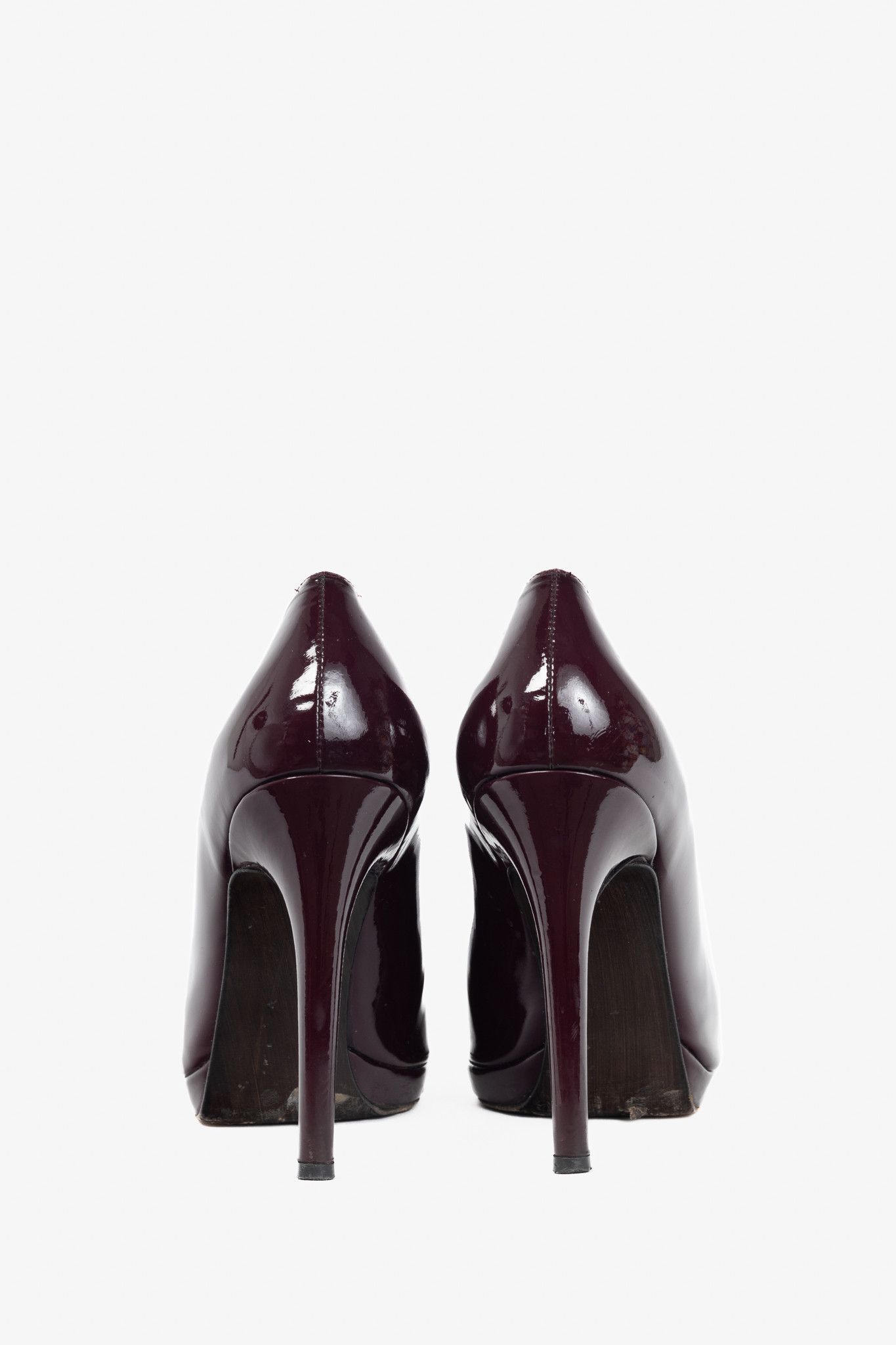 Stuart Weitzman Stuart Weitzman Platswoon Plum Patent-Leather Platform Pumps Size US 10 / IT 40 - 3 Thumbnail