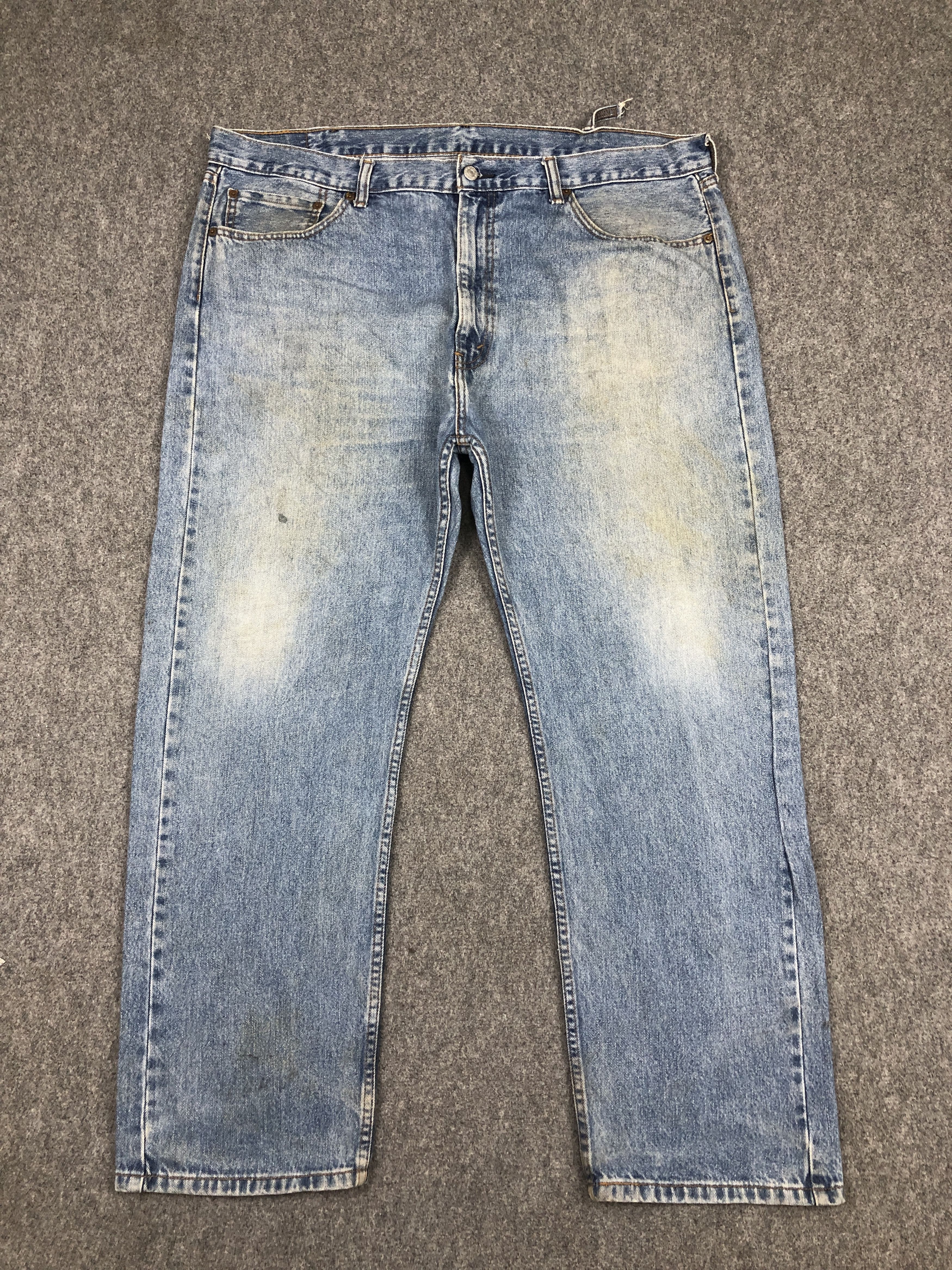 image of Stone Washed Vintage Levis 505 Jeans in Blue Denim, Men's (Size 41)