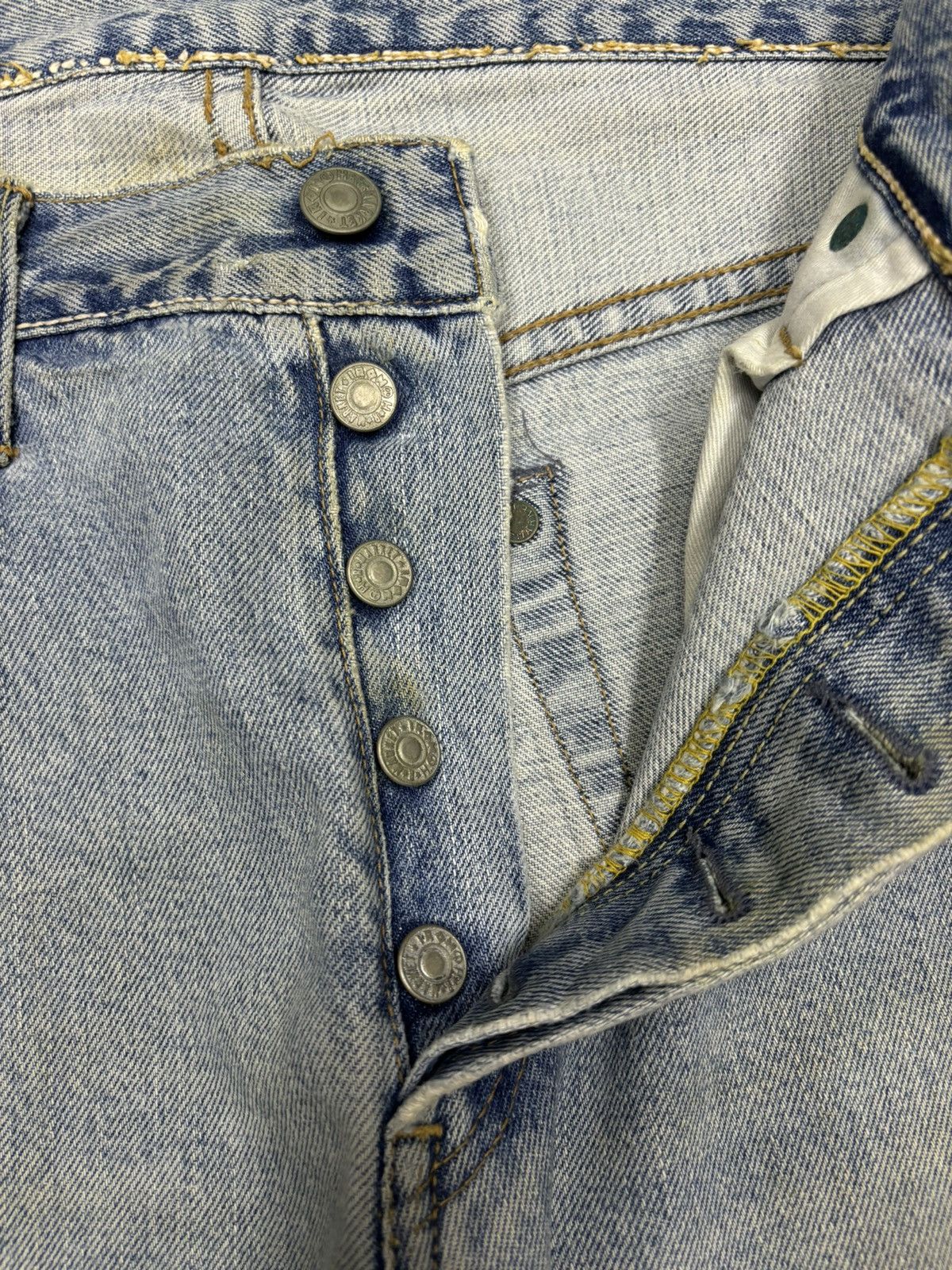 Blue Blue Japan × Samurai Jeans × Sugar Cane 🔥Blue Blue Japan Indigo Selvedge Jeans Distressed Denim Size US 32 / EU 48 - 10 Thumbnail