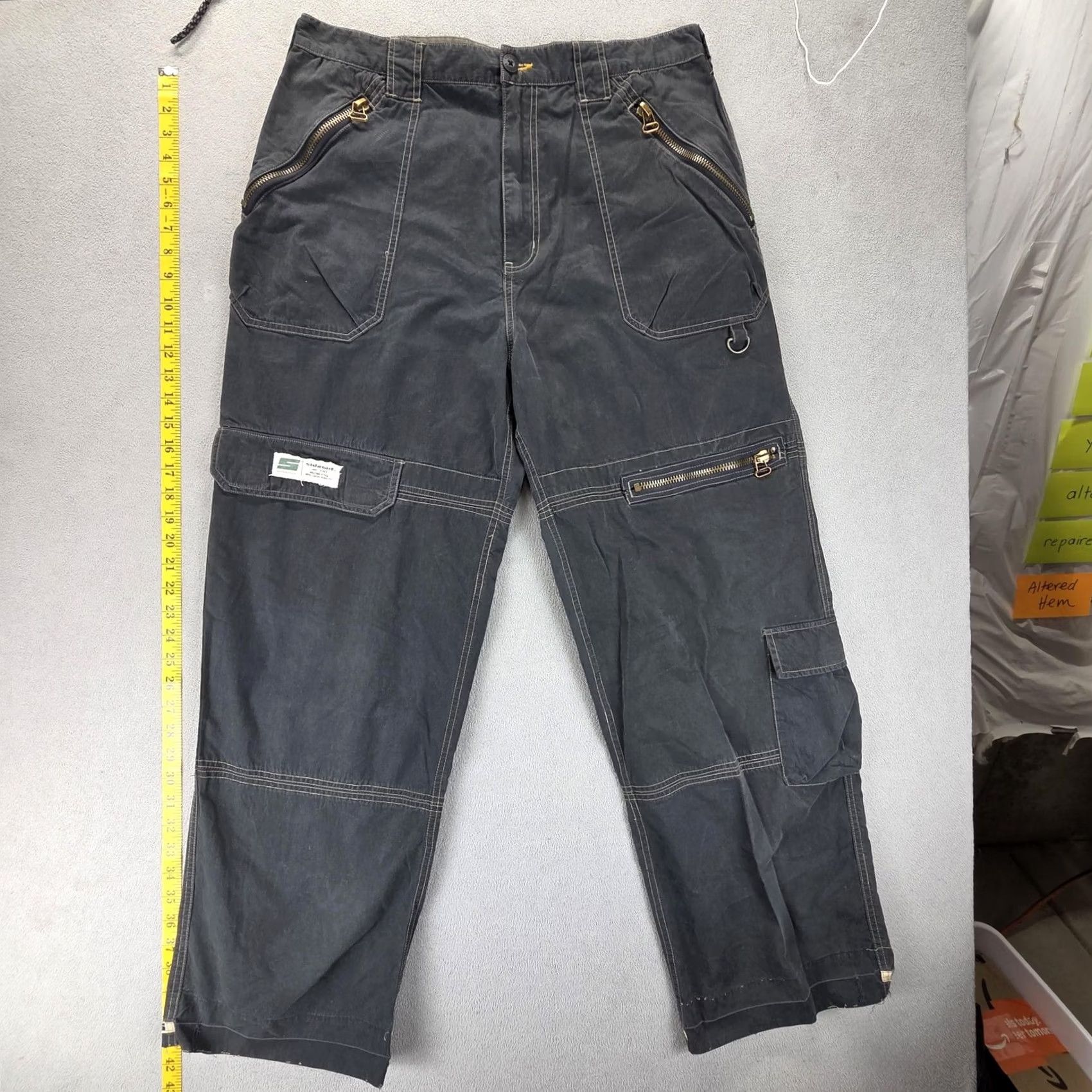Sideout VTG Military Style Cargo Pants Mens 36x30 Gray Sideout Canvas Pockets Workwear Casual Cargo Pants Mens Gray Canvas Size US 36 / EU 52 - 2 Thumbnail