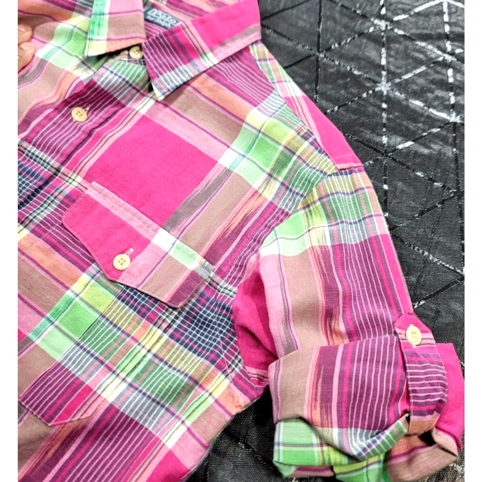 Polo Ralph Lauren VINTAGE Polo Ralph Lauren Madres Plaid Aztec Navajo Button Up Shirt Mens S Roll Tab Size US S / EU 44-46 / 1 - 7 Thumbnail