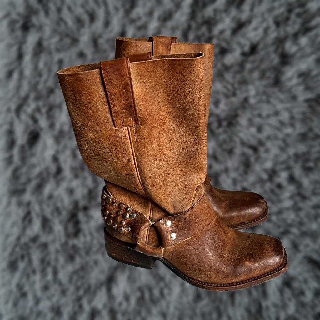 FREEBIRD Freebird By Steven - Tan Leather Harness Boots - Mens Boot Size US 6 / EU 39 - 1 Thumbnail