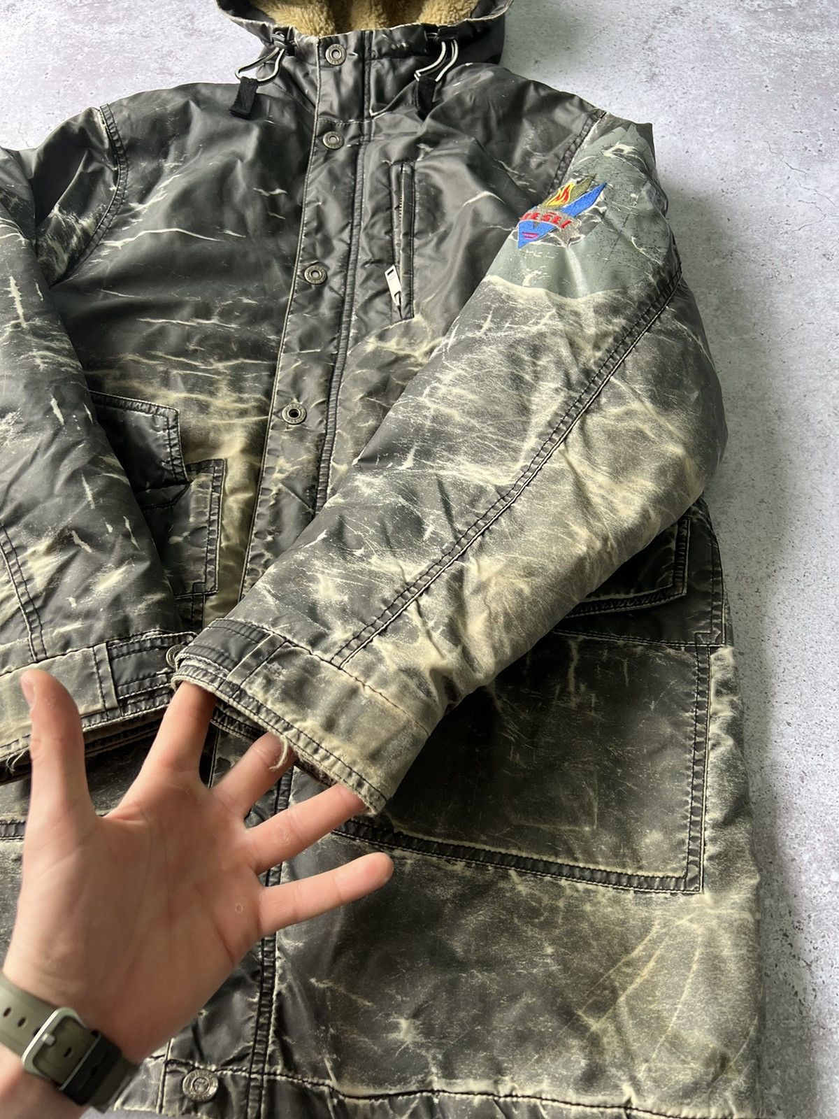 Diesel Crazy Vintage Diesel Avant Garde Faded Bomber Parka Jacket Size US XL / EU 56 / 4 - 20 Thumbnail
