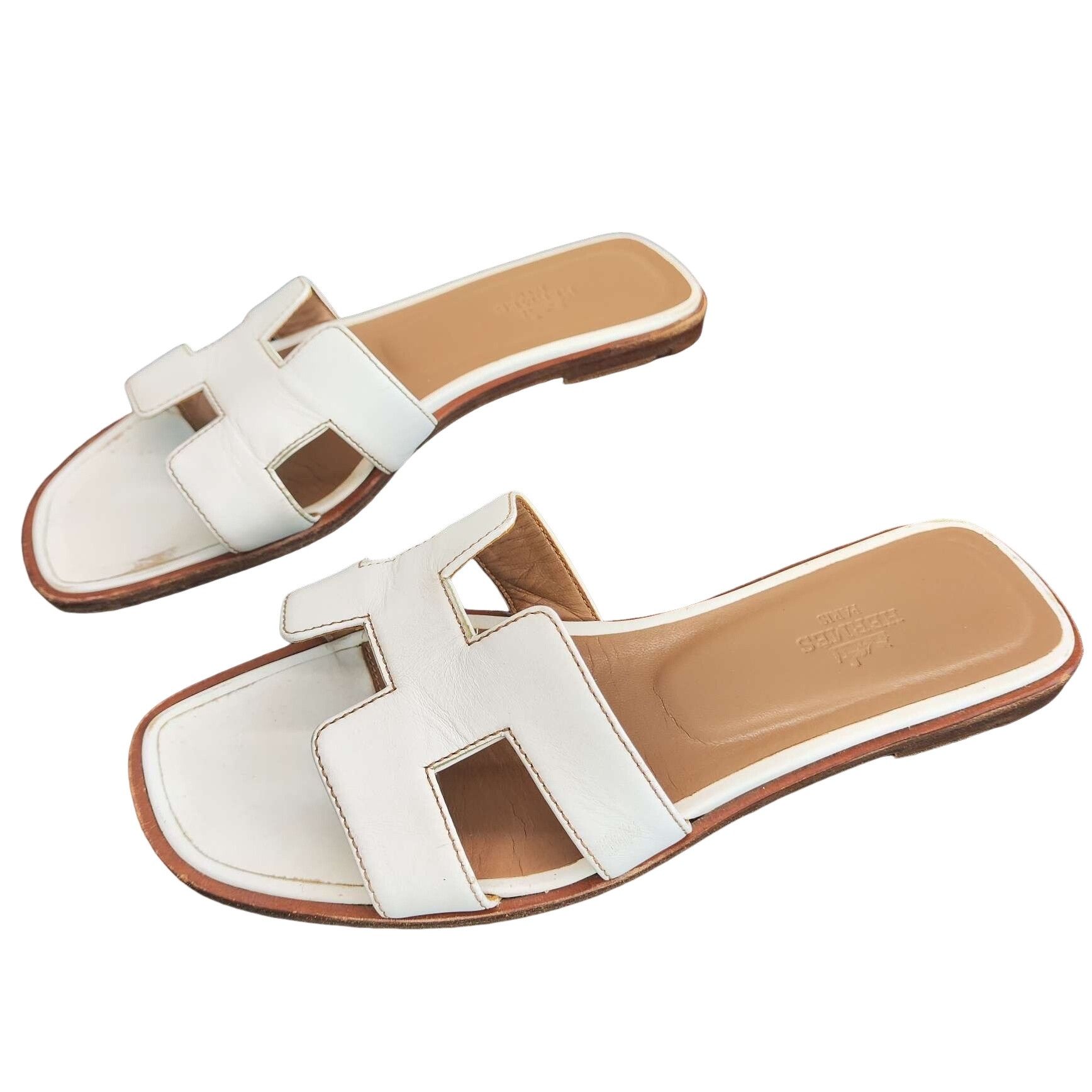 Hermes Hermès White Oran Sandals Size 36 Size US 6 / IT 36 - 1 Thumbnail