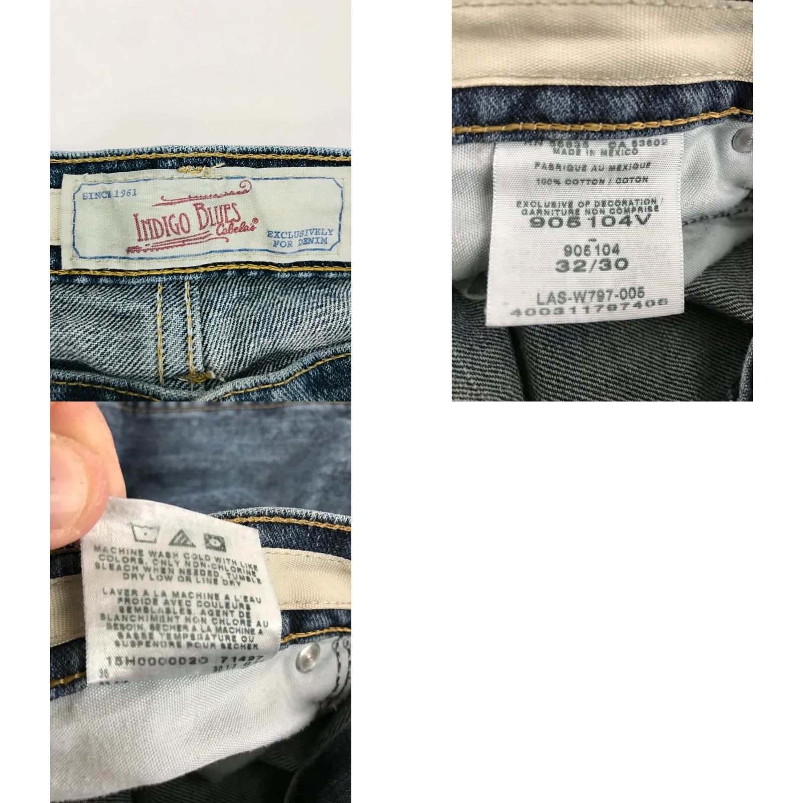Vintage Cabela's Indigo Blues Jeans Denim Pockets Men 32/30 Blue Regular Straight Vintage No Size US 32 / EU 48 - 8 Thumbnail