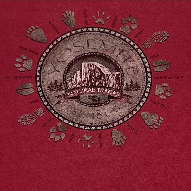 Vintage Vintage Yosemite Park Wildlife Tracks T-Shirt Mens XL Single Size US XL / EU 56 / 4 - 10 Thumbnail