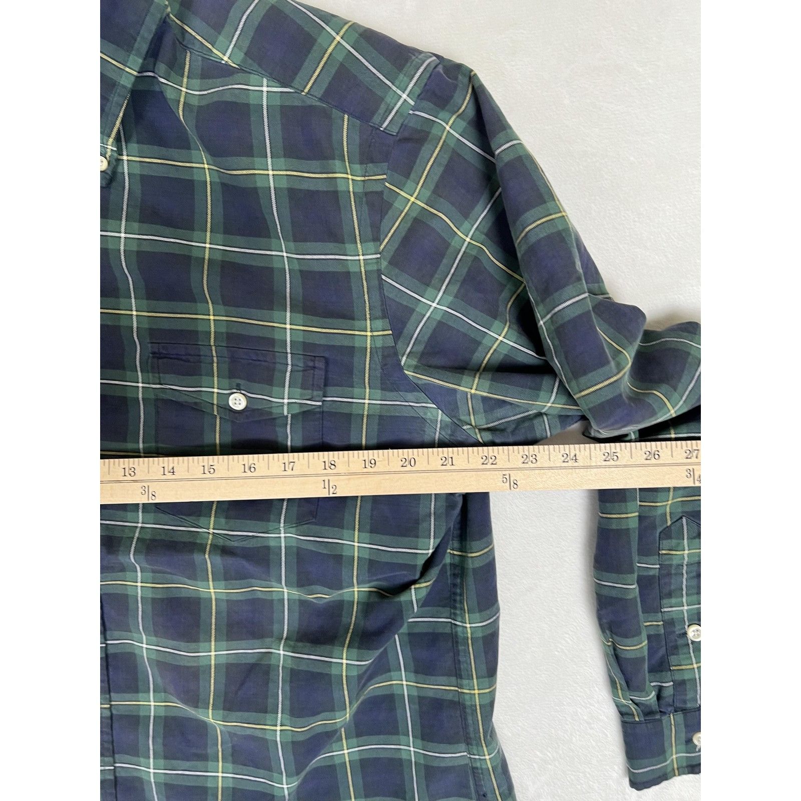Ralph Lauren Ralph Lauren Shirt Mens Large Green Navy Tartan Plaid Button Size US L / EU 52-54 / 3 - 7 Thumbnail