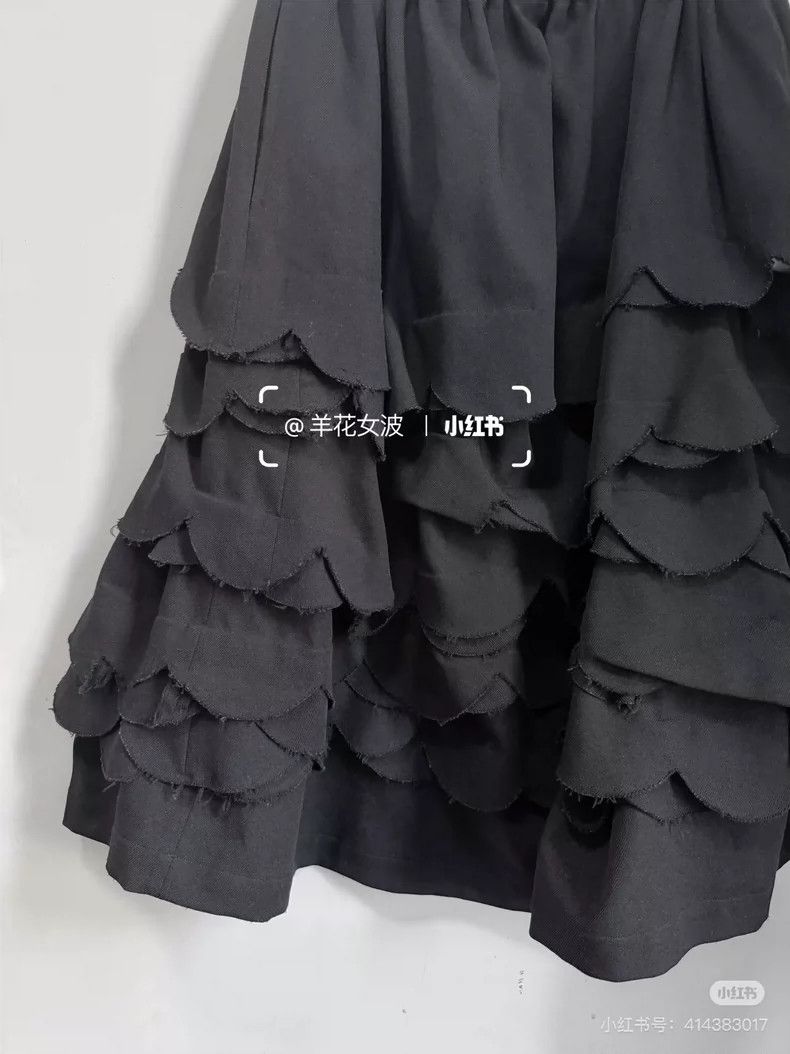 Comme des Garcons Comme Des Garcons size M Black multi-layered irregular pet Size 24" / US 00 / IT 34 - 4 Thumbnail