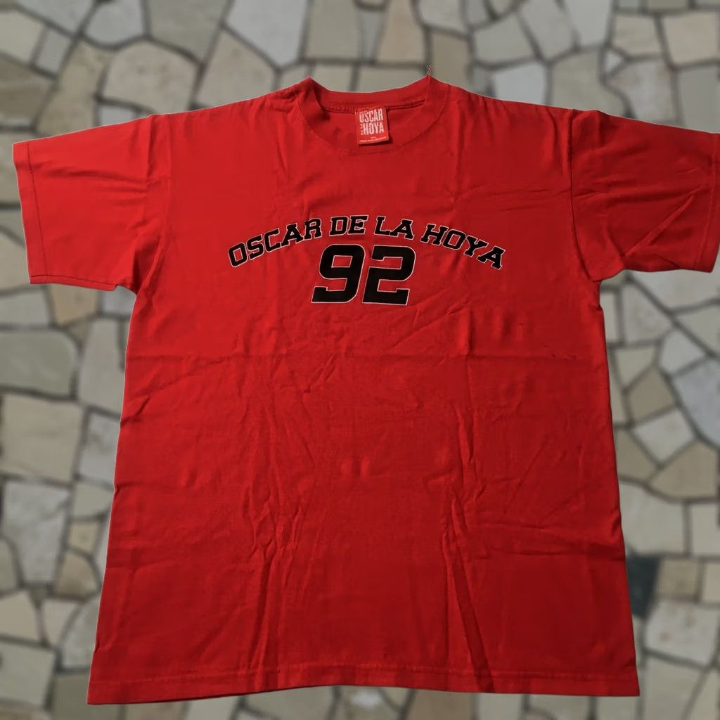 Vintage VTG 1992 De La Hoya Boxing Promo Graphic golden boy signature tee red Size US XXL / EU 58 / 5 - 1 Thumbnail