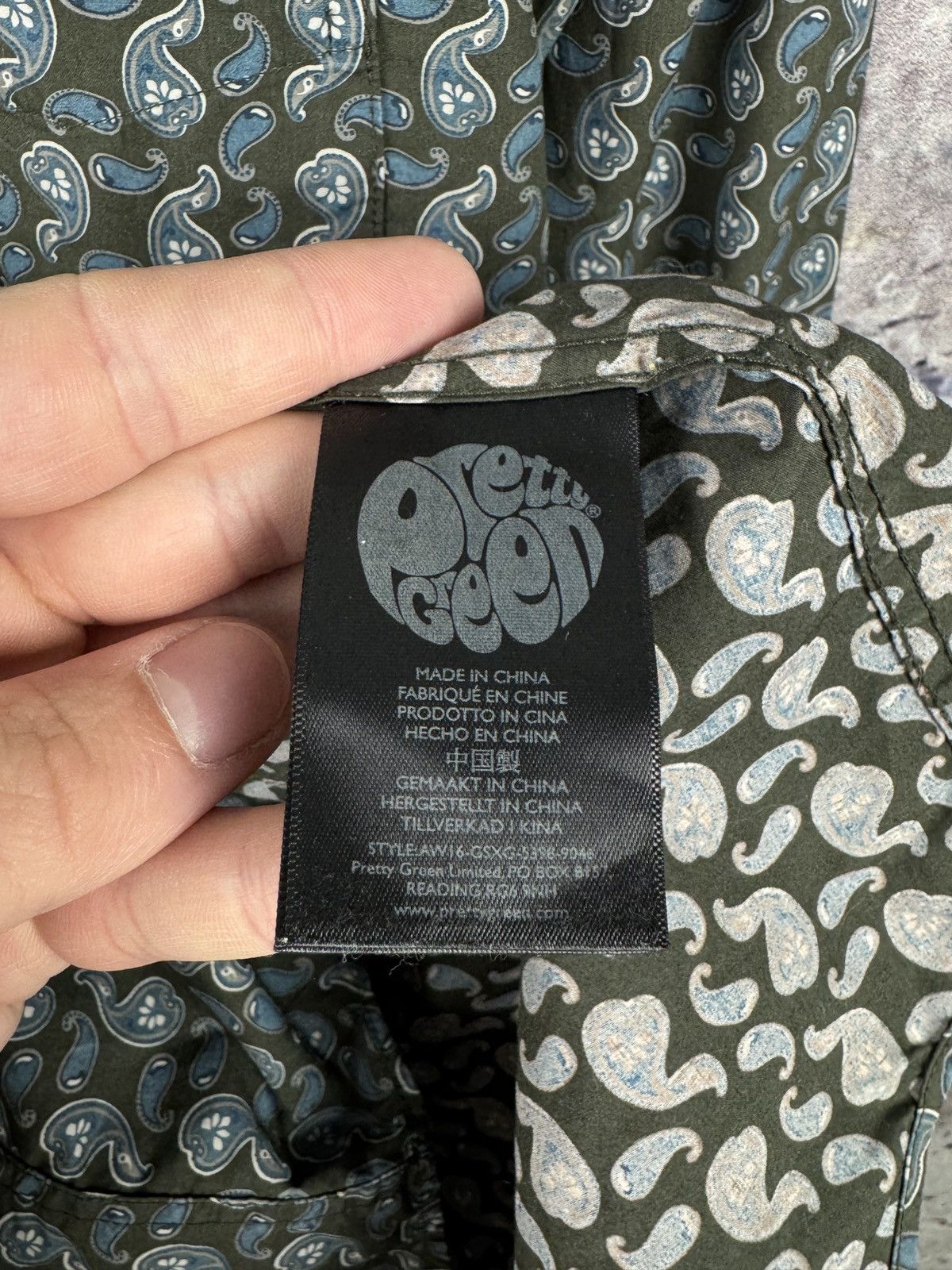 Pretty Green Pretty Green Paisley Print Button Up Shirt Green Long Sleeve Size US M / EU 48-50 / 2 - 9 Thumbnail