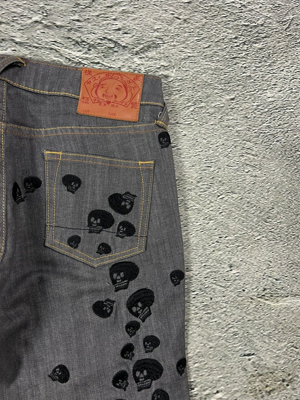 Evisu Evisu vintage daicock skull logo grey jeans black Size 26" / US 2 / IT 38 - 4 Thumbnail