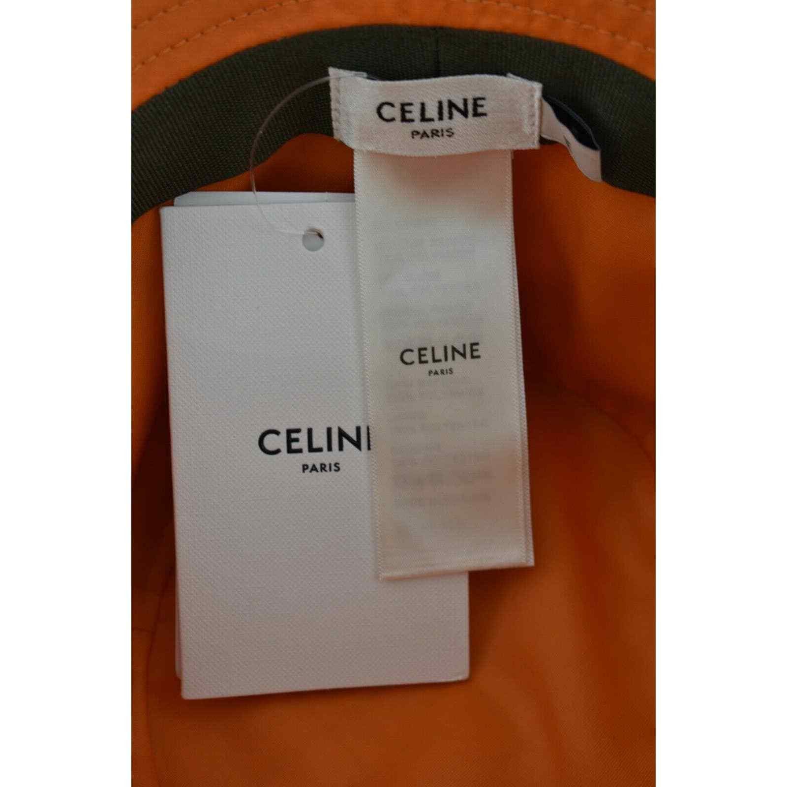 Celine Celine Paris Nylon Twill Orange Sun Bucket Hat M Medium Size ONE SIZE - 12 Thumbnail