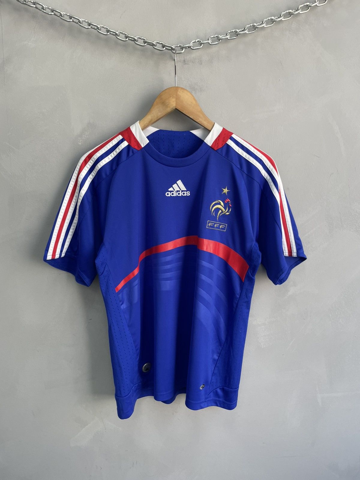 Adidas France 2007 Football Jersey Blue Soccer T-shirts Size US S / EU 44-46 / 1 - 1 Thumbnail