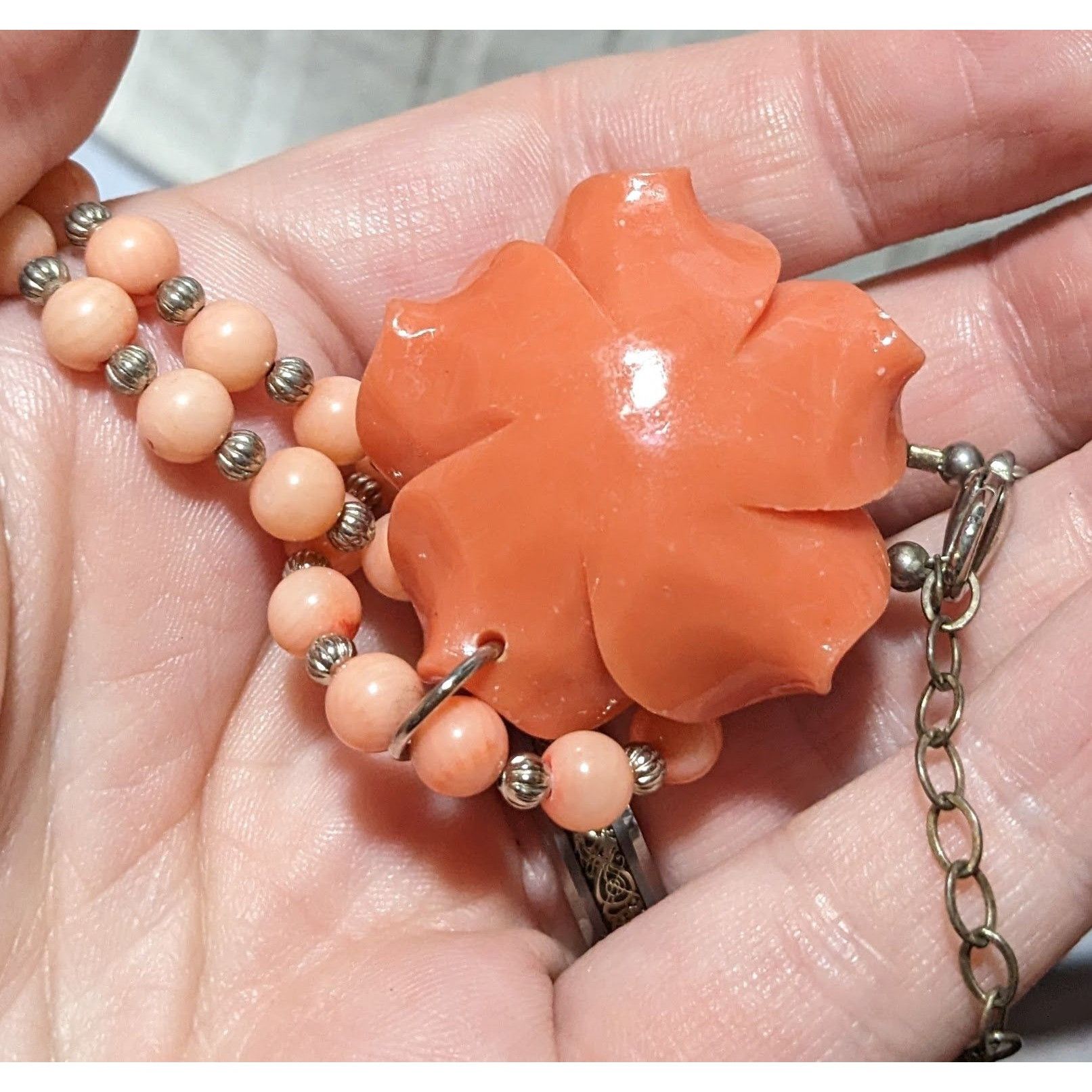 Other Retro Cottagecore Pink Beaded Floral Pendant Necklace Size ONE SIZE - 9 Thumbnail