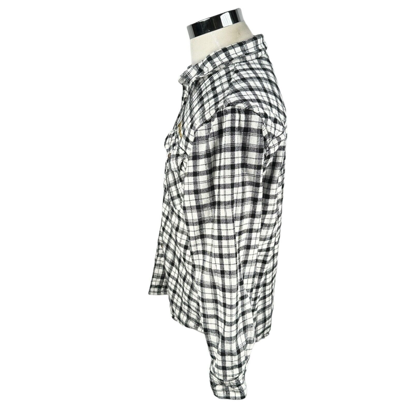 Full Send Full Send Nelk Boys Flannel Shirt Mens M White Black Plaid Size US M / EU 48-50 / 2 - 4 Thumbnail