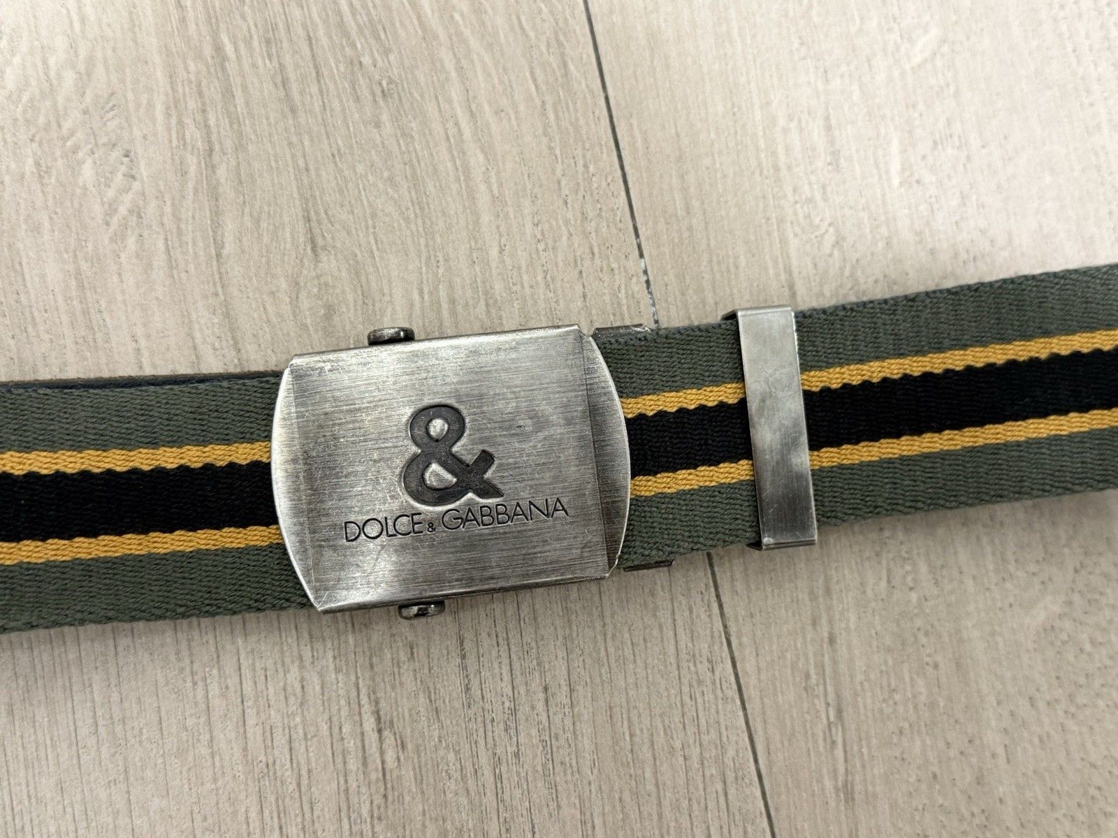Dolce & Gabbana Vintage D&G Dolce & Gabba 2000s Mens Cotton Leather Belt y2k Size 34 - 7 Thumbnail
