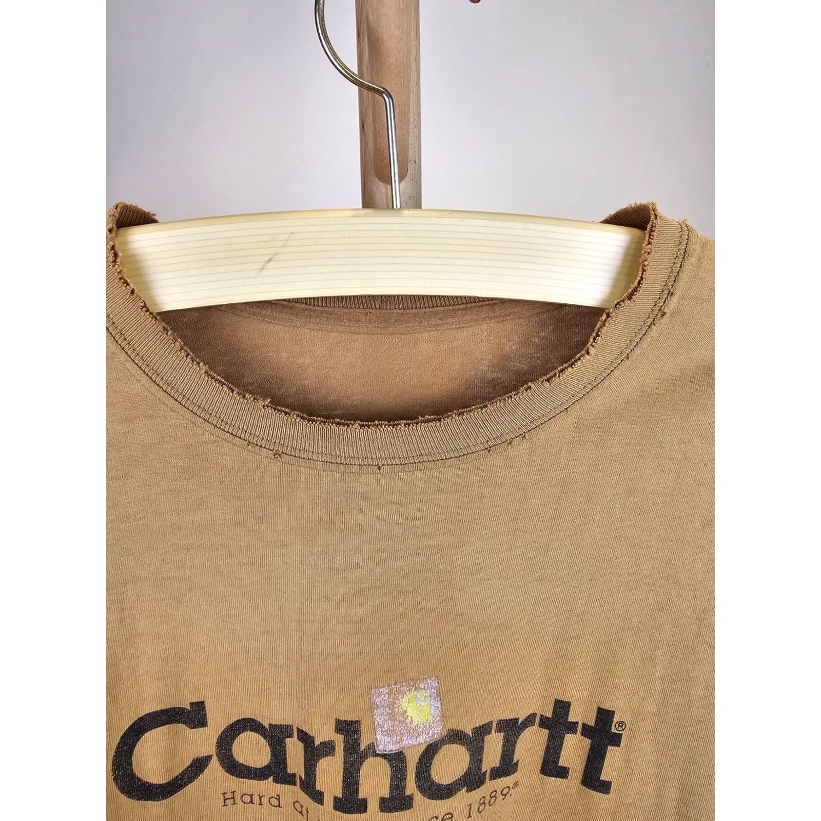 Carhartt VINTAGE CARHARTT WORK T-SHIRT BROWN SZ XL SUN FADED GARDIENT USA Mens Size US XL / EU 56 / 4 - 3 Thumbnail