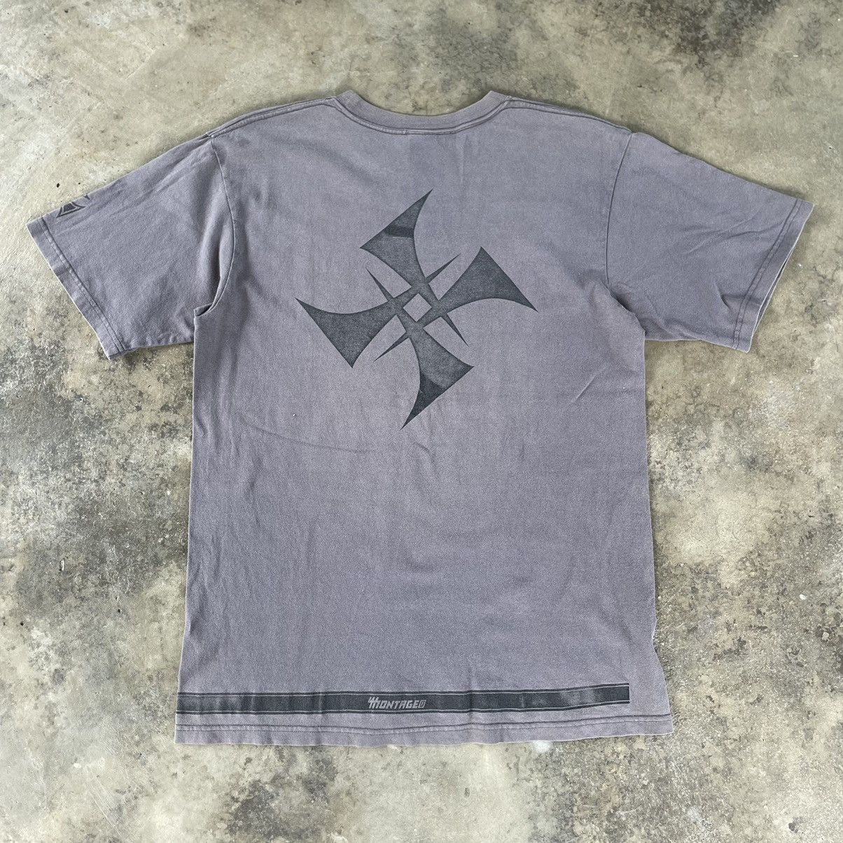 Japanese Brand × Montage × Vintage 🔥🔥🇯🇵Vintage Montage Big Logo Spellout Big Cross Faded Tee Size US M / EU 48-50 / 2 - 3 Thumbnail