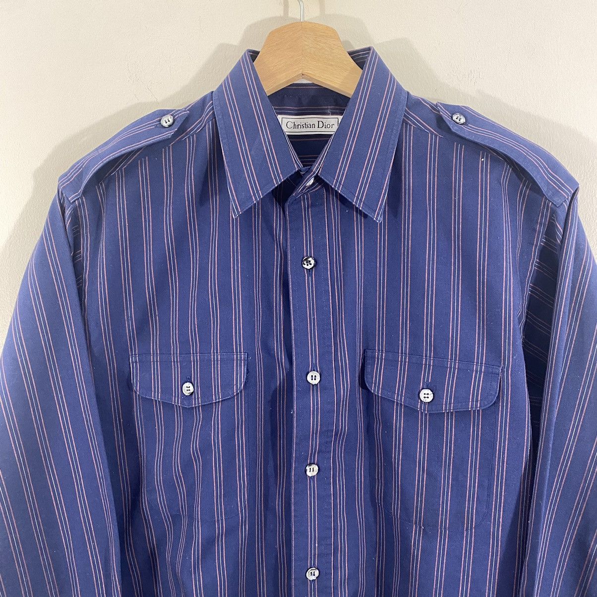 Christian Dior Monsieur Christian Dior Vintage Striped Button Up Shirt Large Size US L / EU 52-54 / 3 - 3 Thumbnail