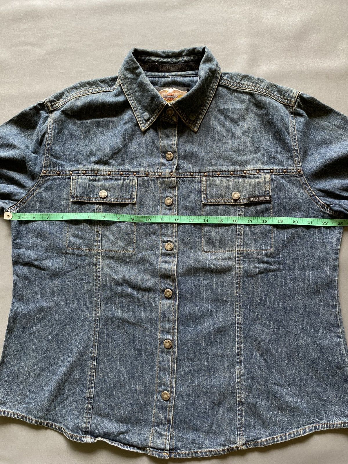 Harley Davidson Harley Davidson Studded Denim Shirt Size XL / US 12-14 / IT 48-50 - 13 Thumbnail