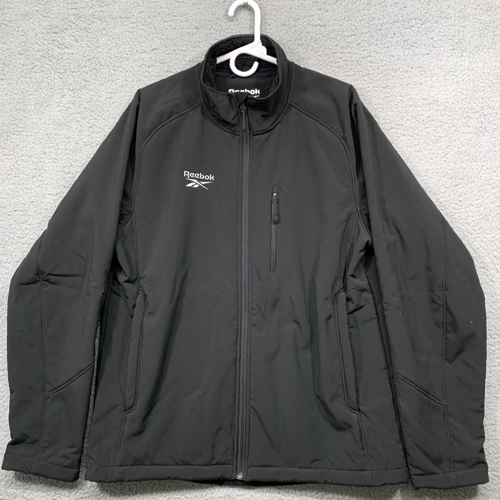 Reebok Reebok Jacket Men's Fleece Lined Black Size Large All Purpose Sports Jacket/Coat Size US L / EU 52-54 / 3 - 3 Thumbnail