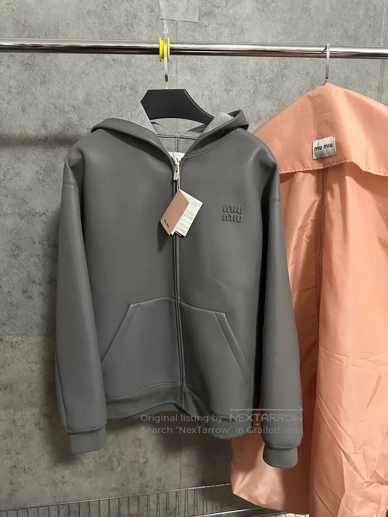 Miu Miu Miu Miu 38 Zipper hooded leather coat Size S / US 4 / IT 40 - 1 Thumbnail