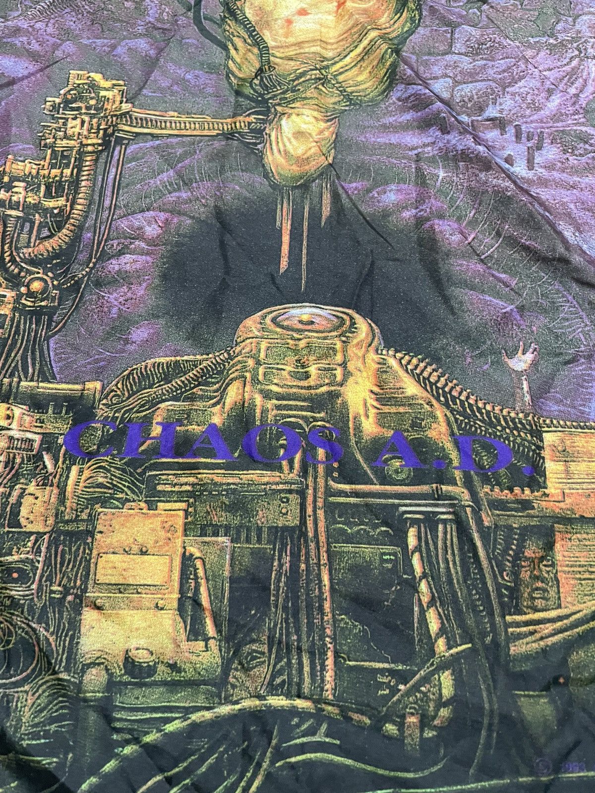 Vintage 1993 Sepultura Chaos AD Band Poster Rare Scarf