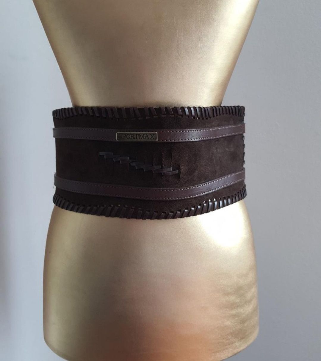 Sportmax Sportmax Leather and Suede Wide Belt Size ONE SIZE - 2 Thumbnail