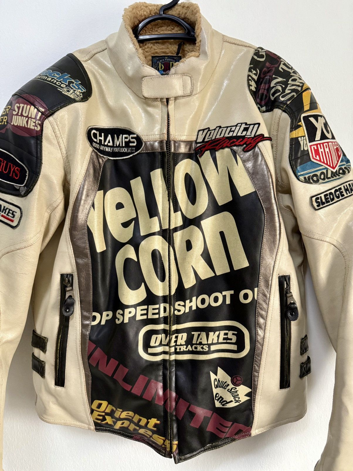 YELLOW CORN Yellow corn Sledge Hammer motorcycle Fully leather jacket Size US L / EU 52-54 / 3 - 5 Thumbnail