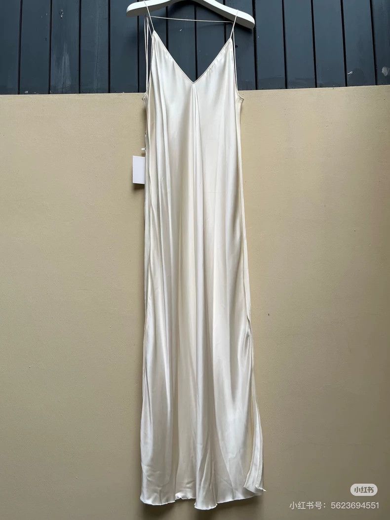 Helmut Lang HELMUT LANG size10 White pleated satin texture backless dre Size M / US 6-8 / IT 42-44 - 6 Thumbnail