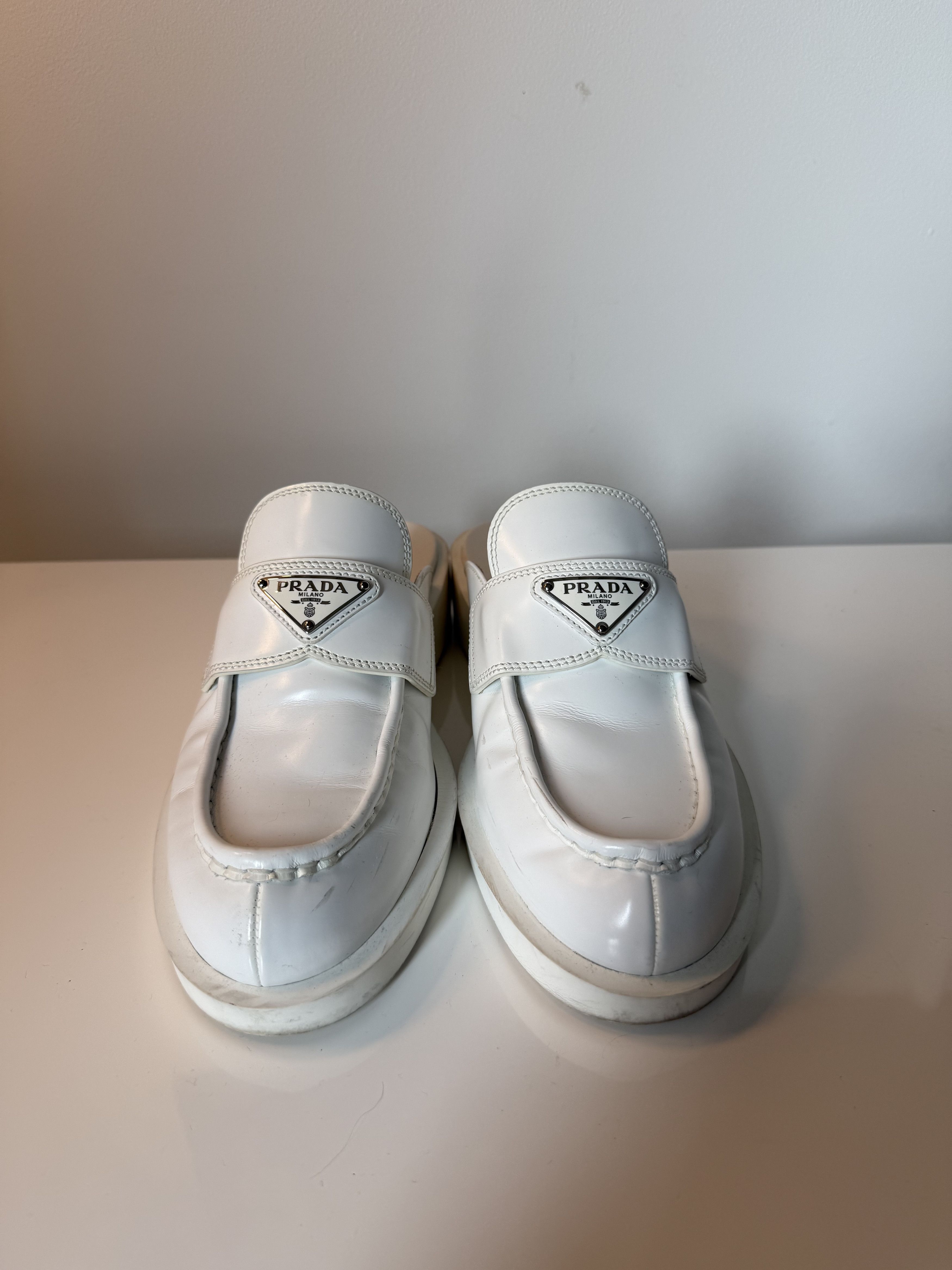 Prada Prada White Mules Size US 7.5 / IT 37.5 - 4 Thumbnail