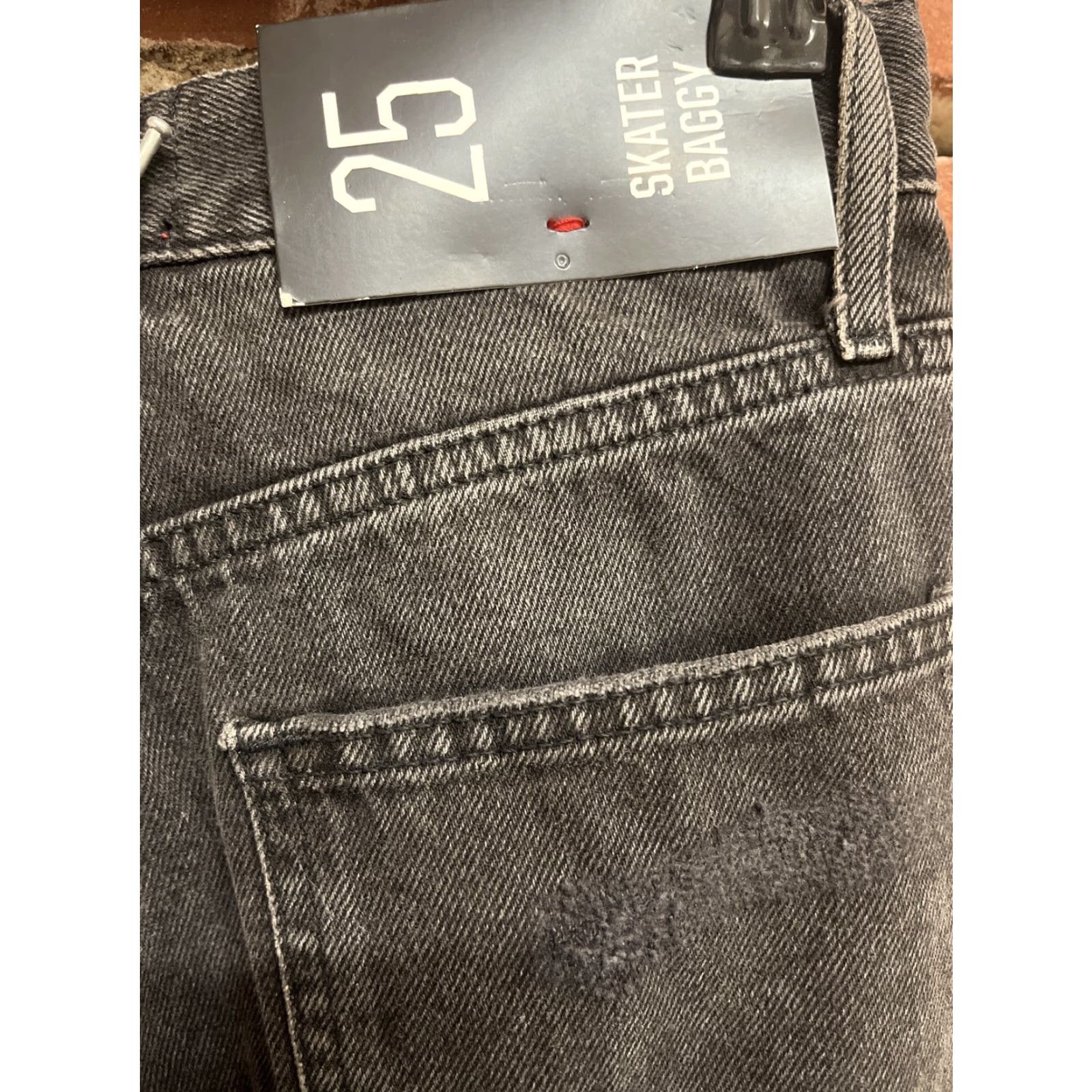 Bdg BDG Jeans Womens 25 Distressed Wide-Leg Baggy Stretch Denim Jeans Black 5-Pocket Relaxed Regular N ew Size 42" / US 20 - 4 Thumbnail