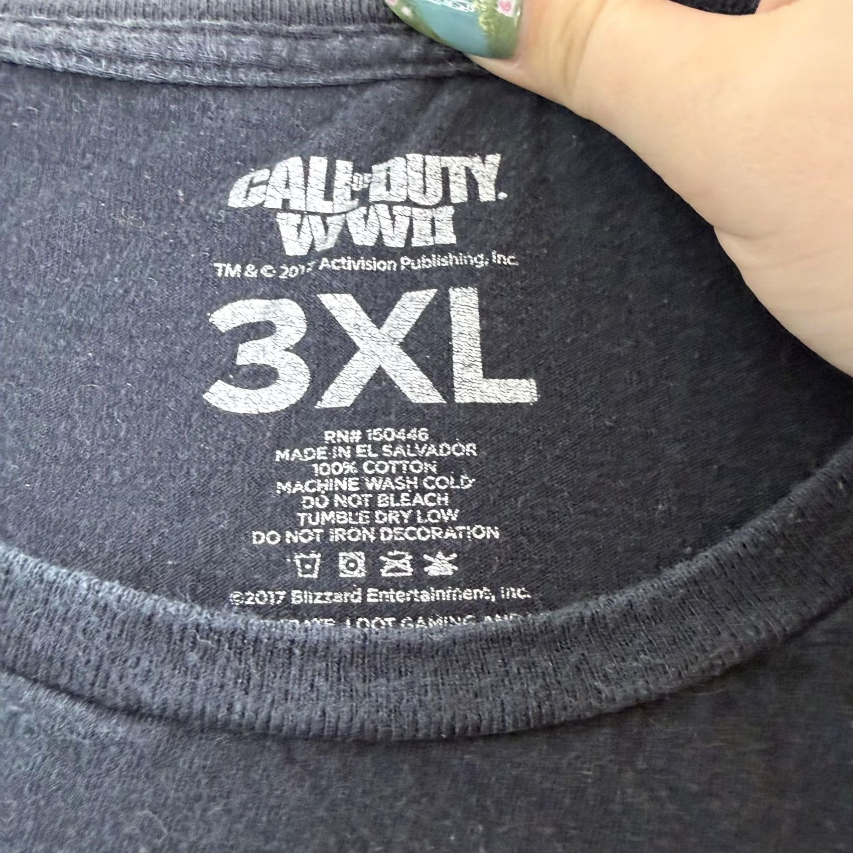 Vintage Call of Duty WWII Shirt Mens 3XL Black Video Game Tank Graphic Military Tee Size US XXL / EU 58 / 5 - 4 Thumbnail