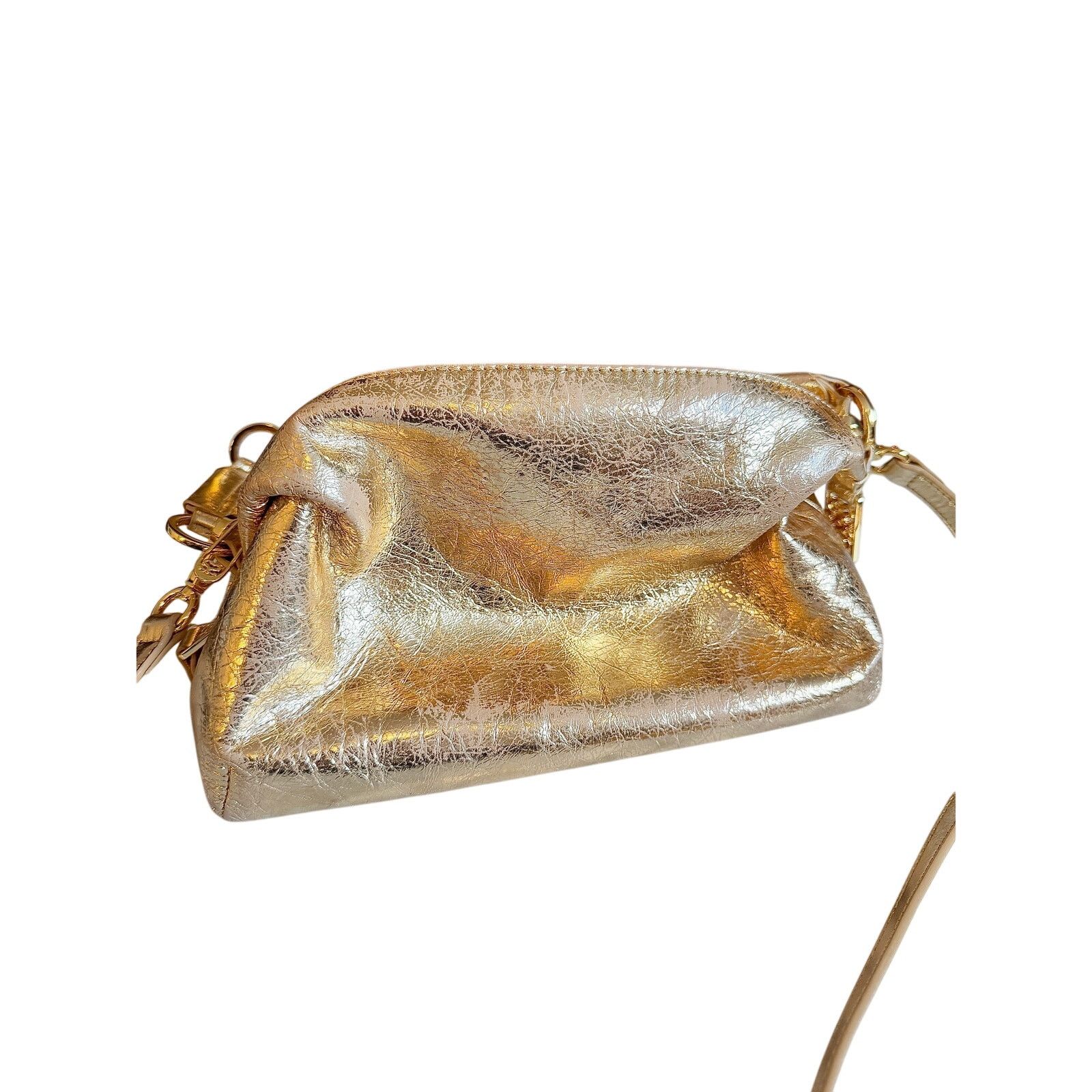 Sandro Sandro Gold Leather Clutch Size ONE SIZE - 2 Thumbnail