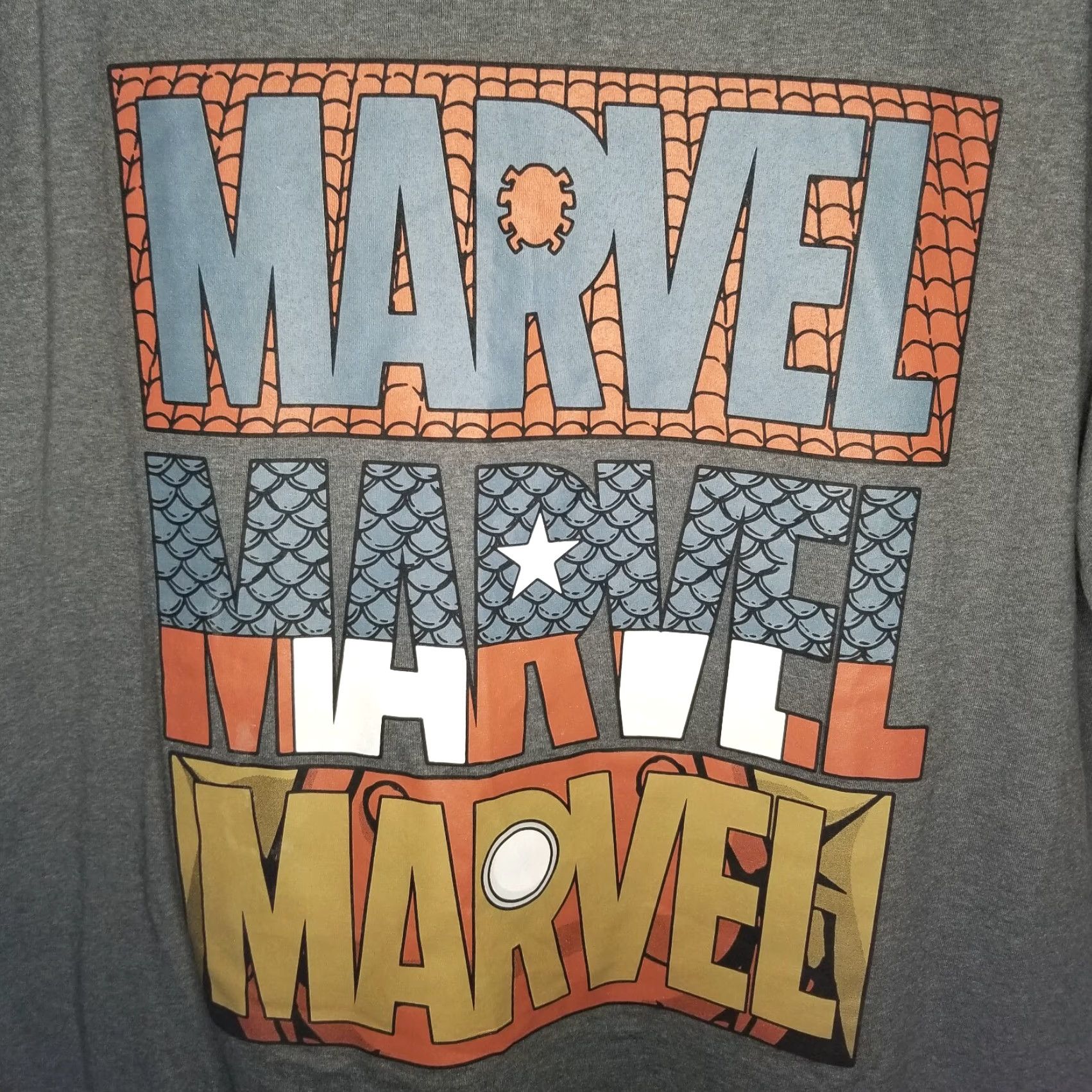 Vintage MARVEL Men's Gray Short Sleeve T-Shirt Size L - Spider-Man, Captain America, Iron Man Size US L / EU 52-54 / 3 - 2 Thumbnail