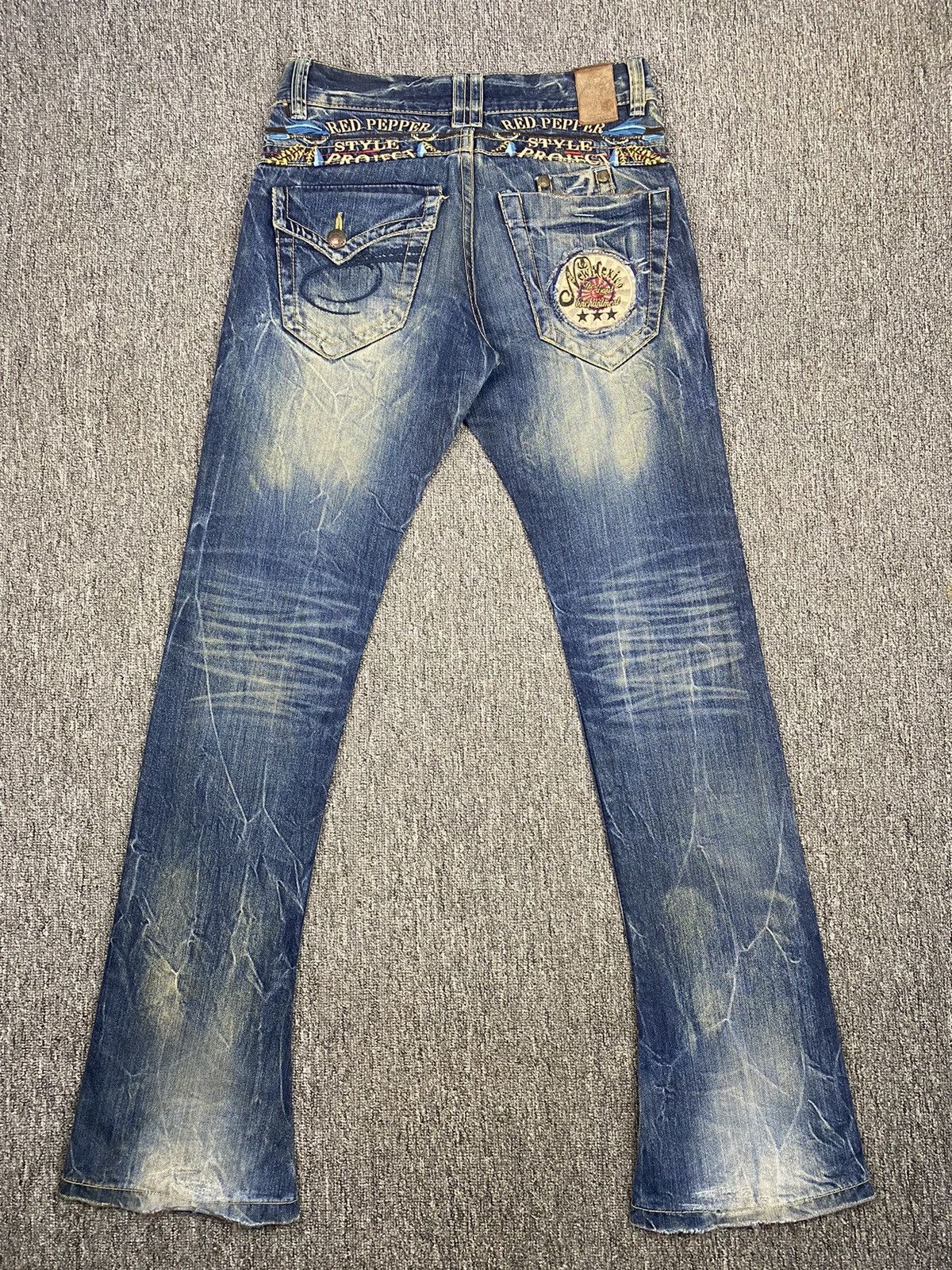 If Six Was Nine × Japanese Brand × Le Grande Bleu (L.G.B.) Distressed Redpepper Flare Jean Size US 30 / EU 46 - 9 Thumbnail