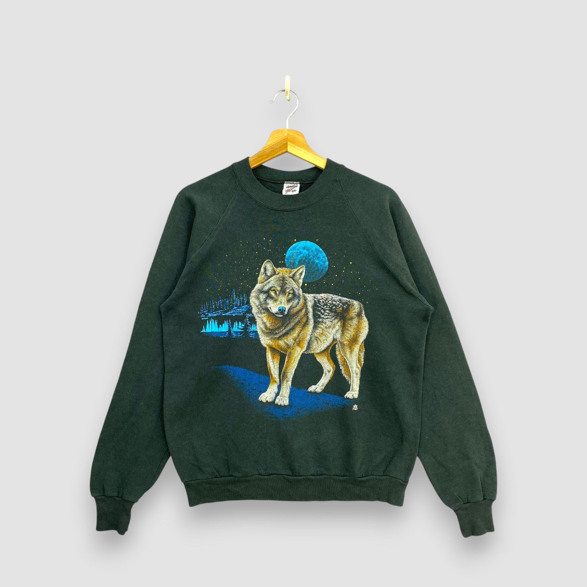 Vintage Vintage 80s Wolf Jerzees Sweatshirt Kanye West Pullover USA Size US M / EU 48-50 / 2 - 1 Thumbnail