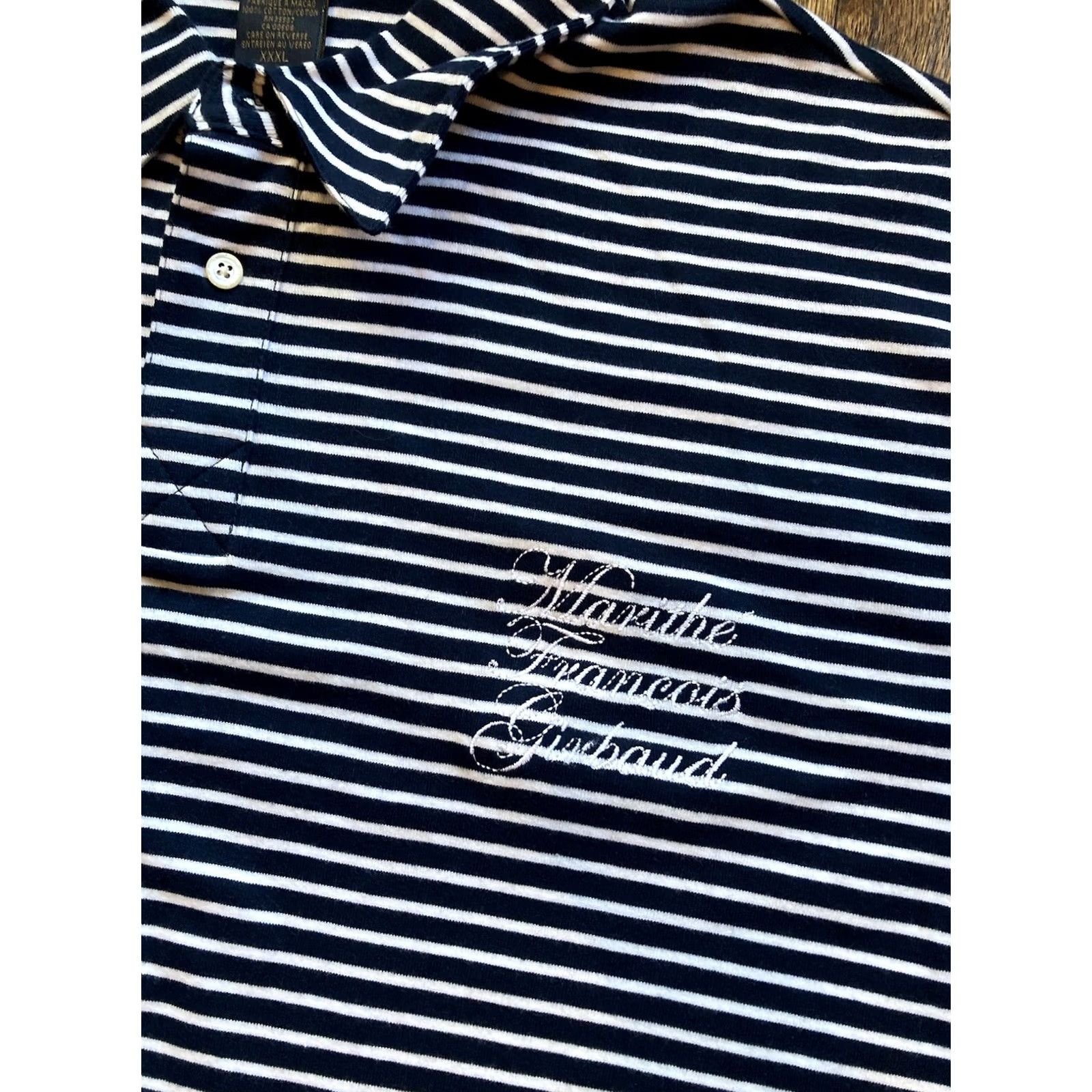 Vintage VINTAGE Marithe Francois Girbaud Polo Shirt Mens 3XL Blue Striped Y2K Hip Hop Size US XXL / EU 58 / 5 - 4 Thumbnail