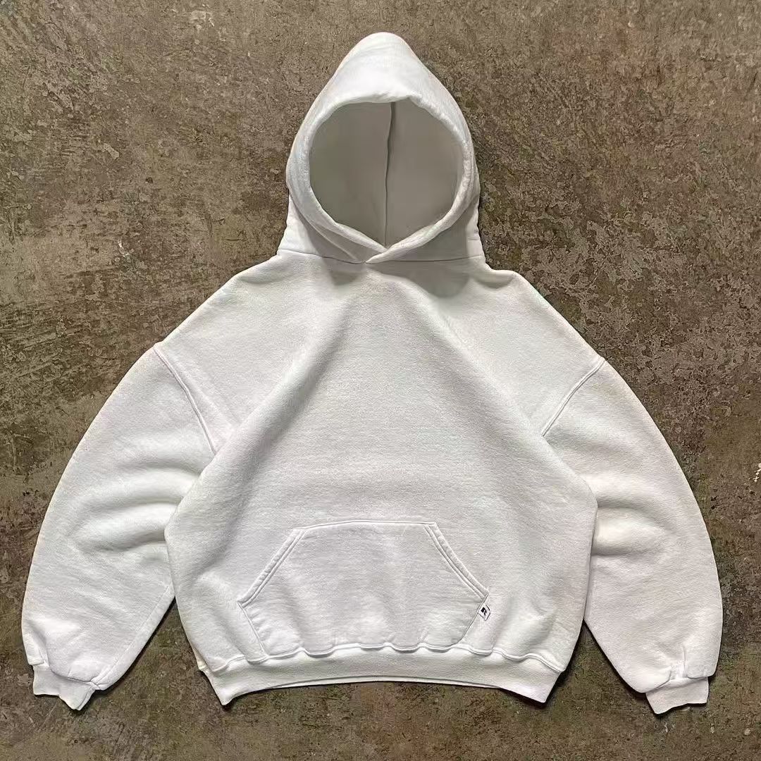 Japanese Brand White casual retro solid color hoodie y2k Size US L / EU 52-54 / 3 - 1 Thumbnail