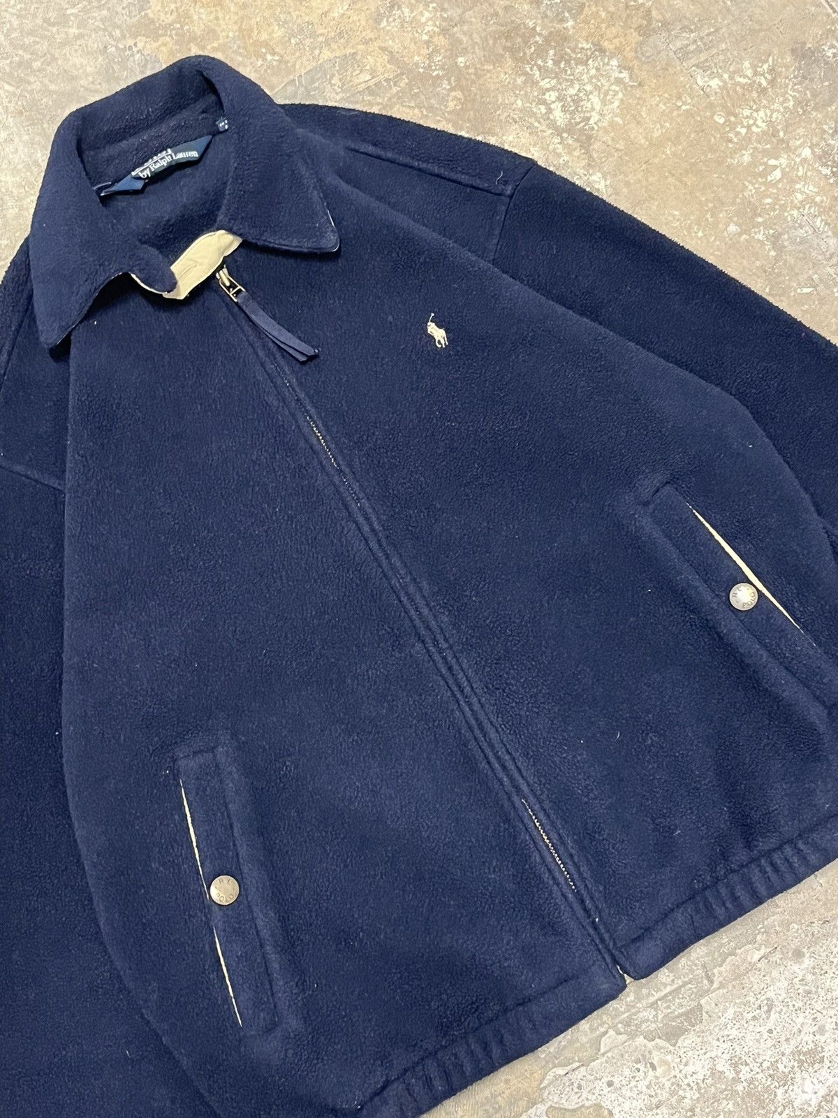 Polo Ralph Lauren vintage fleece navy and cream color
