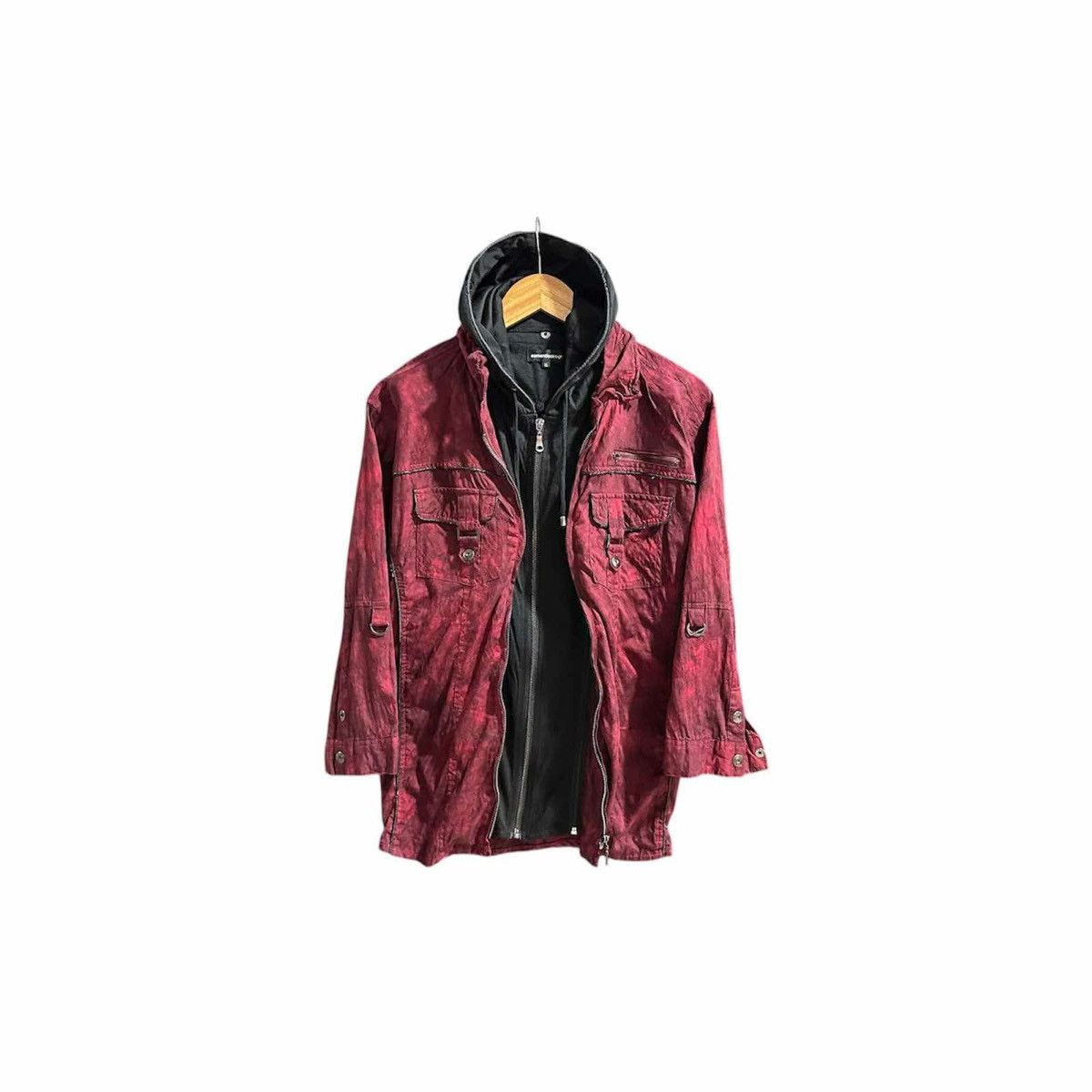 If Six Was Nine × Japanese Brand × semanticdesign 🔥Sick Y2K Semantic Design Double Layer Shirt Hood Goth Punk Size US L / EU 52-54 / 3 - 2 Thumbnail