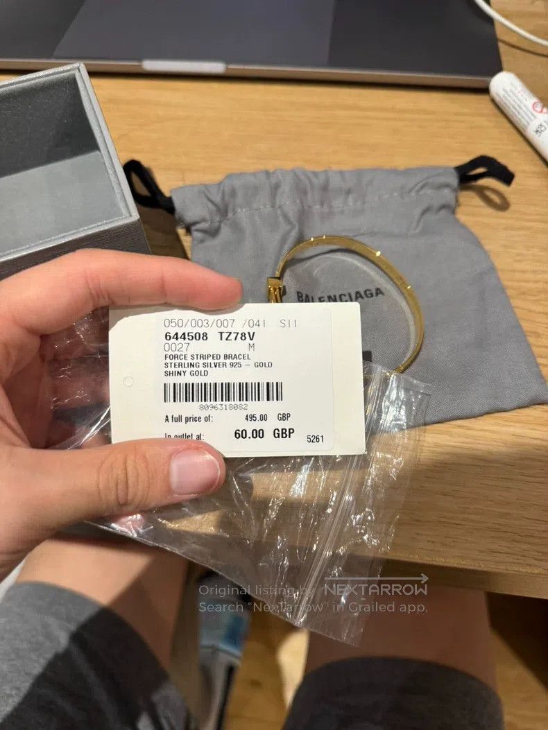Balenciaga Balenciaga Golden Bracelet Size ONE SIZE - 5 Thumbnail
