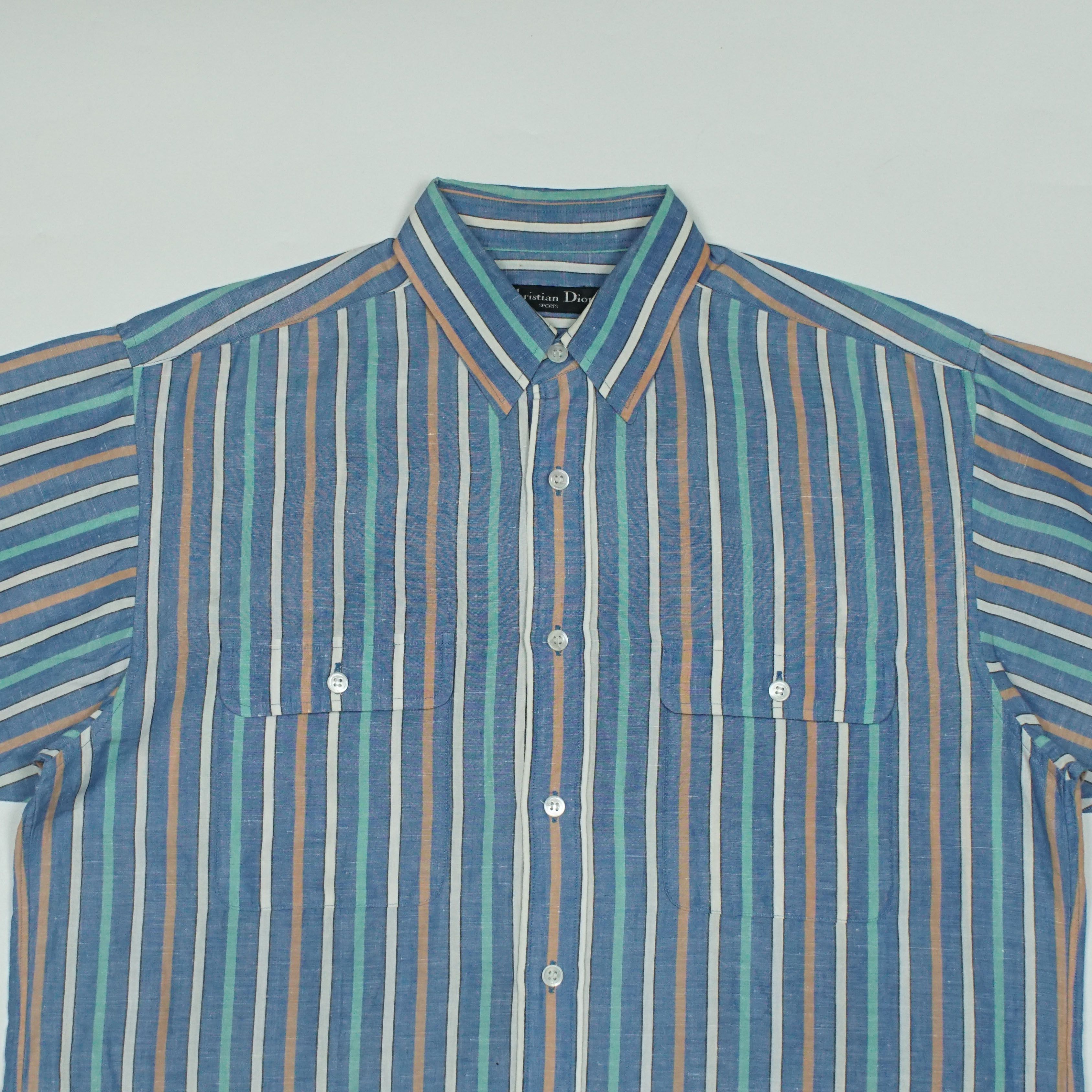 Christian Dior Monsieur *NoTariff 90s Christian Dior Stripe Pocket Shirts Size US M / EU 48-50 / 2 - 2 Thumbnail