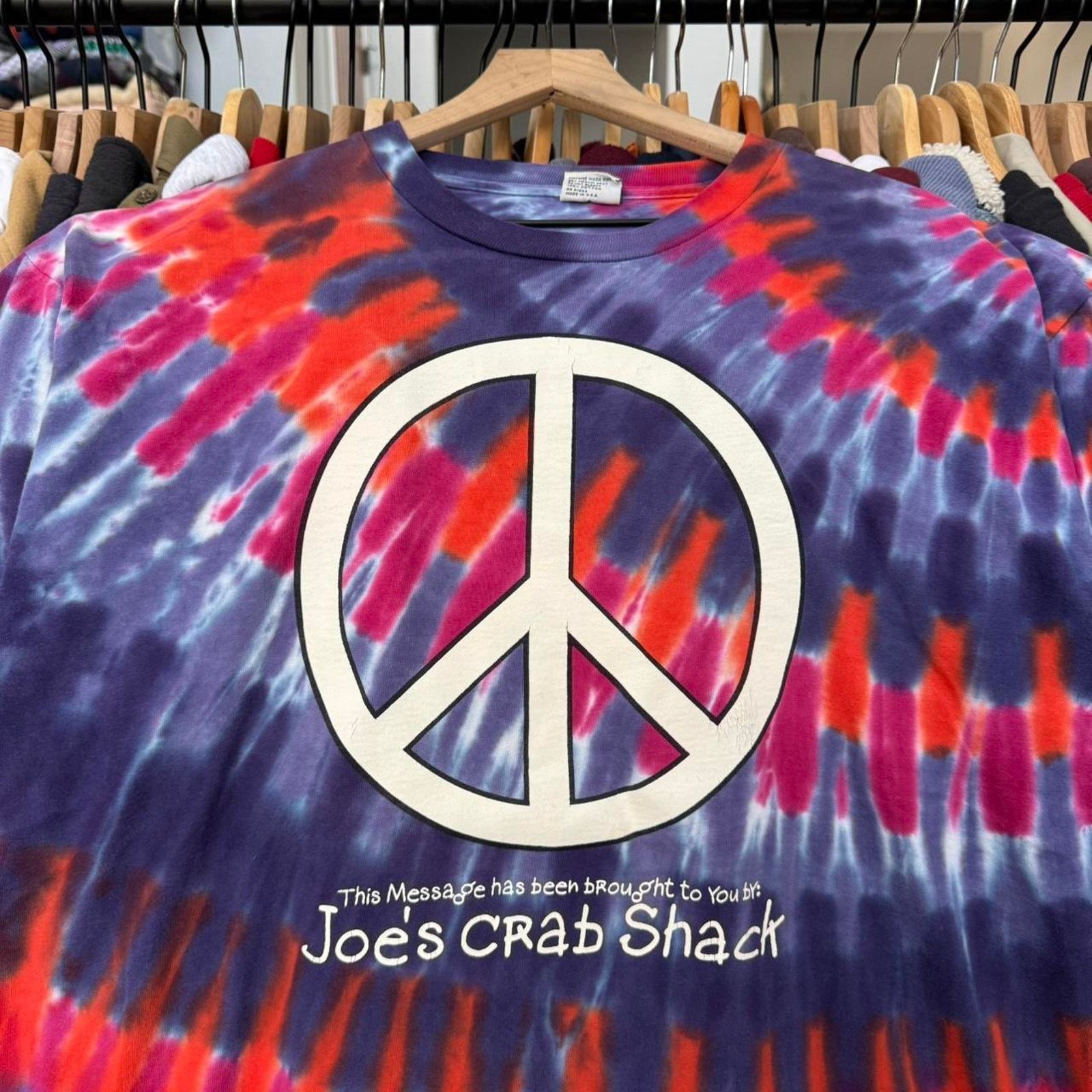 Other Vintage 90s Joes Crab Shack Tie Dye Single Stitch T-Shirt Size US XL / EU 56 / 4 - 4 Thumbnail