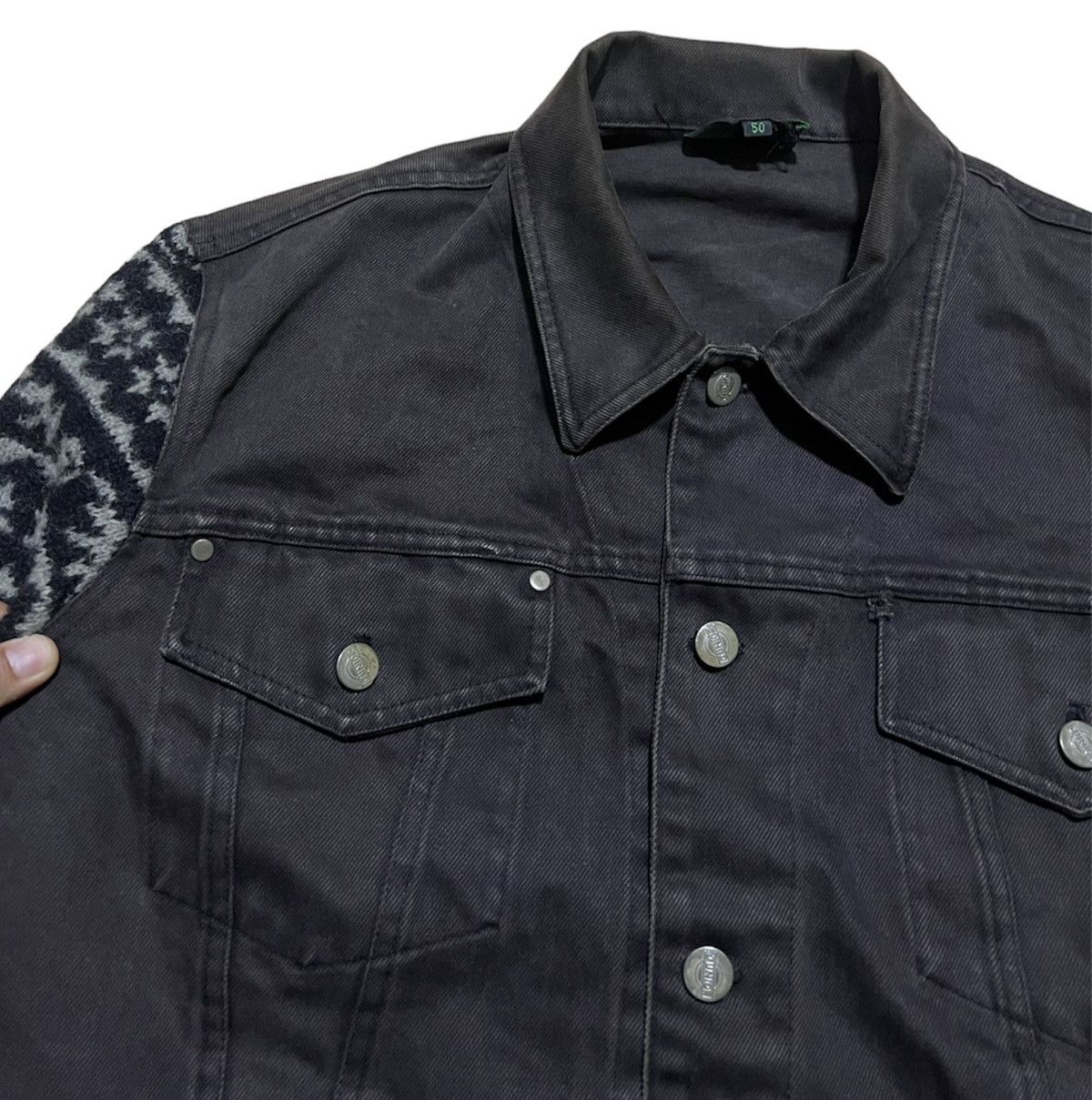 Vintage 80S JEAN PAUL GAUTIER Wool Sleeve Denim Jacket Size US M / EU 48-50 / 2 - 5 Thumbnail
