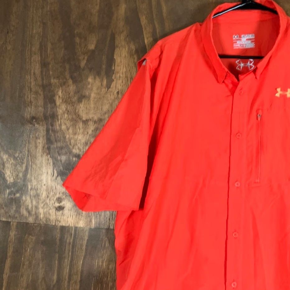 Under Armour Under Armour Mens Shirt Polo Orange 2X Heatgear Breathable Activewear Short Sleeve Polo Shirt Mens 2X Orange Under Armour Size US XXL / EU 58 / 5 - 4 Thumbnail
