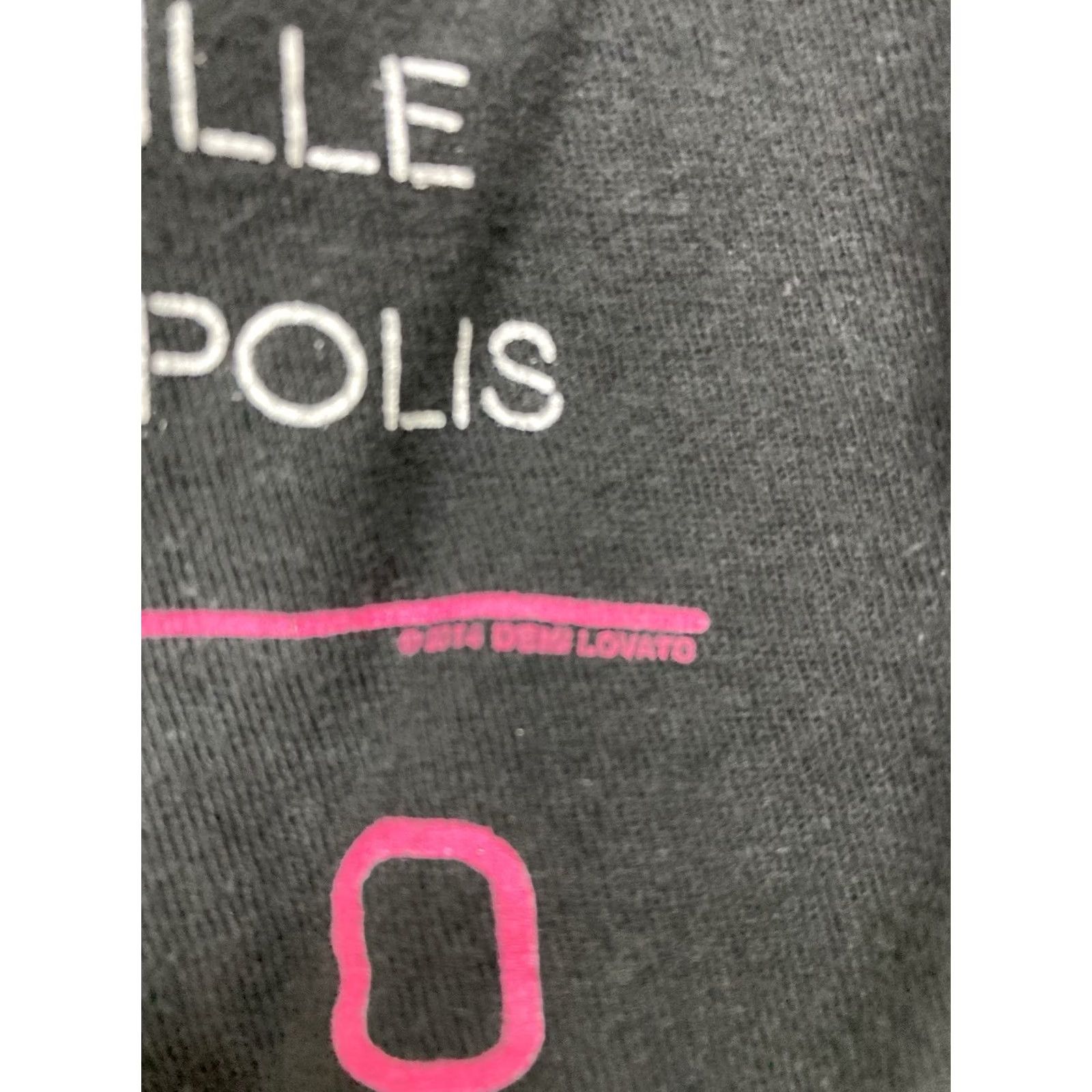Tultex Demi Lovato Neon Lights Tour 2014 Graphic T-shirt Women Small Black Pink Music Shirt Size S / US 4 / IT 40 - 4 Thumbnail